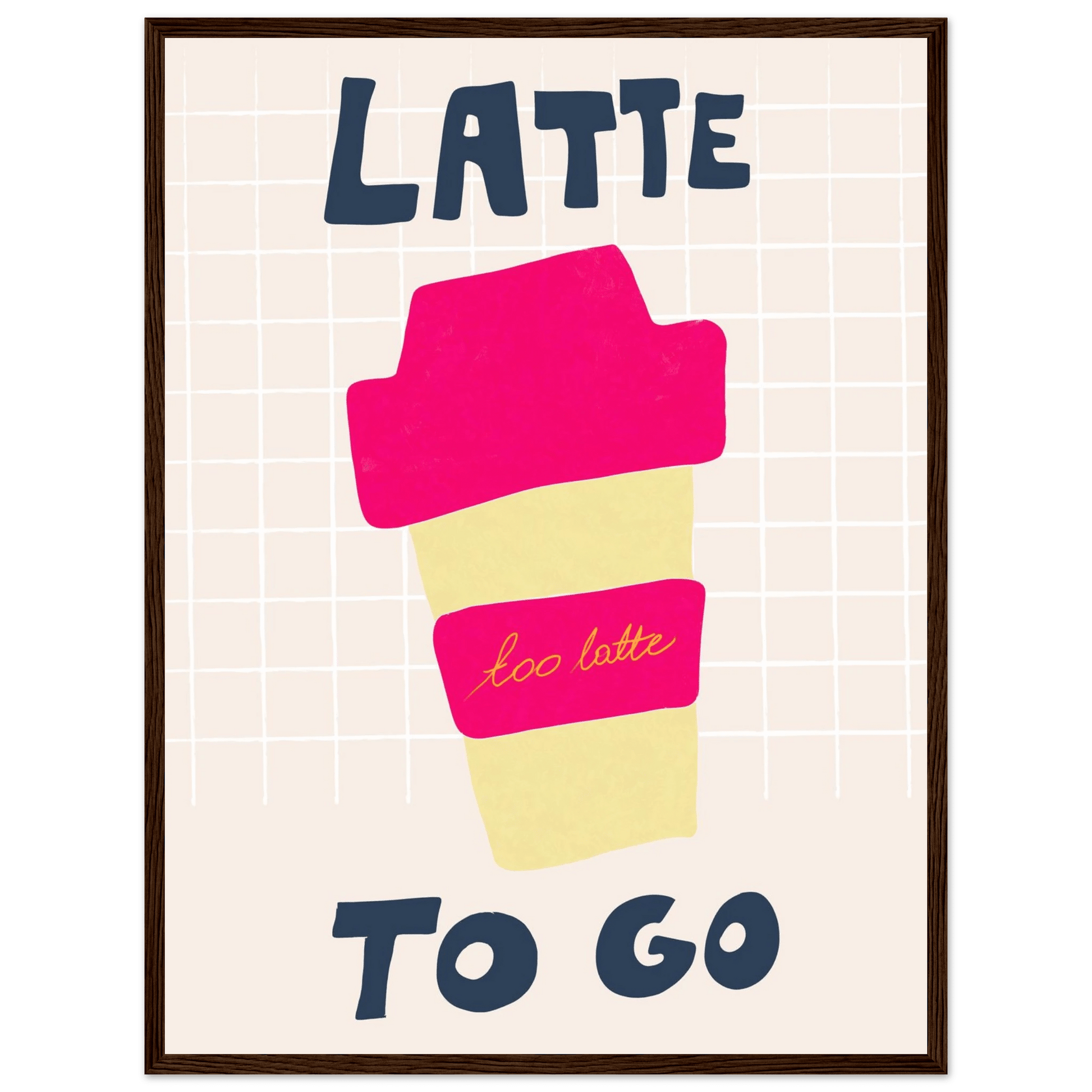 Latte To Go Poster – Playful Coffee Kitchen Wall Art Print (Digital & Printed Options) - Evergreen Posters