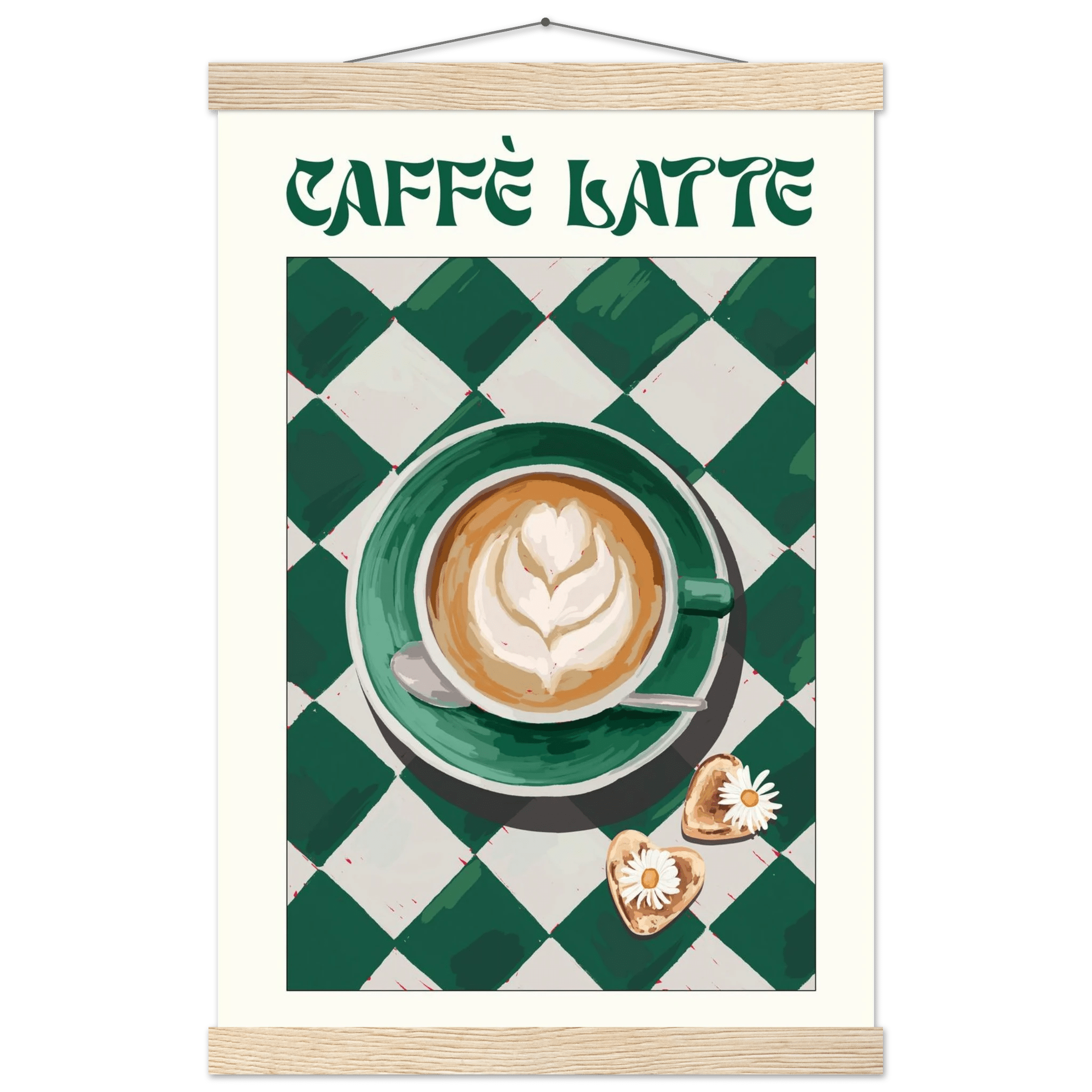 Caffè Latte Poster – Playful Coffee Kitchen Wall Art Print (Digital & Printed Options) - Evergreen Posters