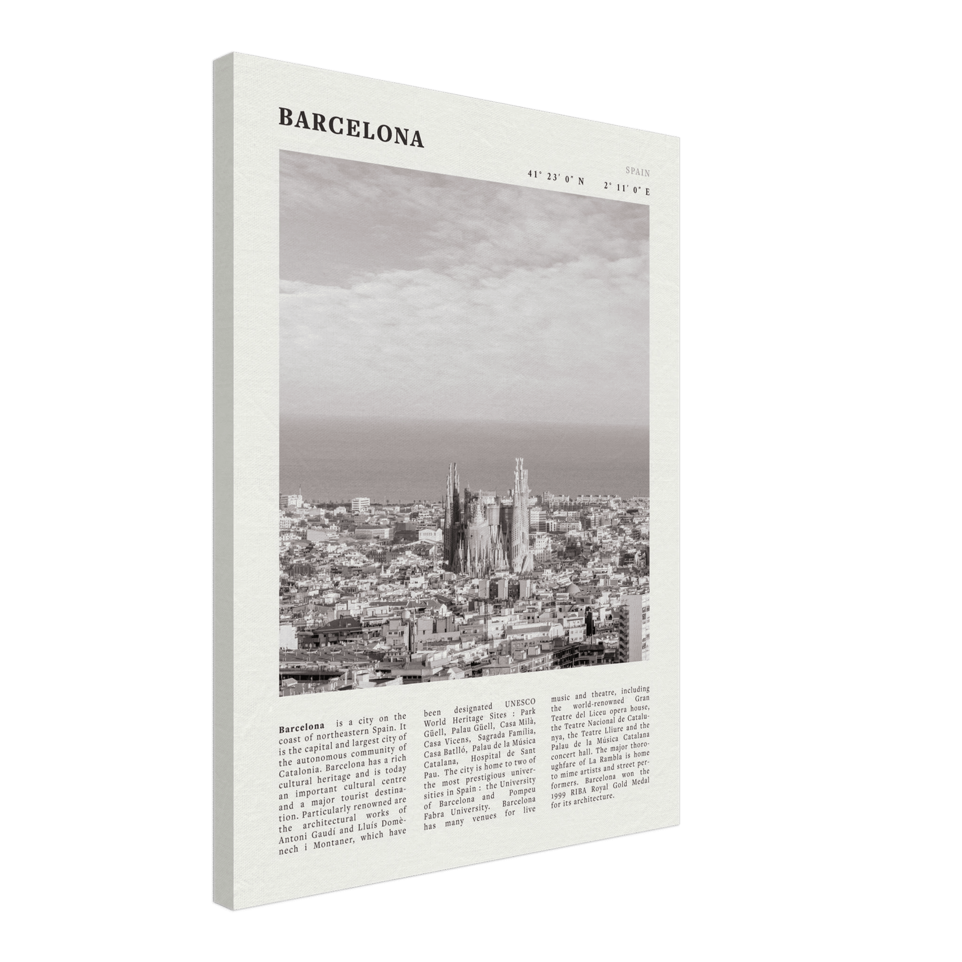 Barcelona Poster | Black & White Sagrada Familia Wall Art | Spain Travel Print - Evergreen Posters