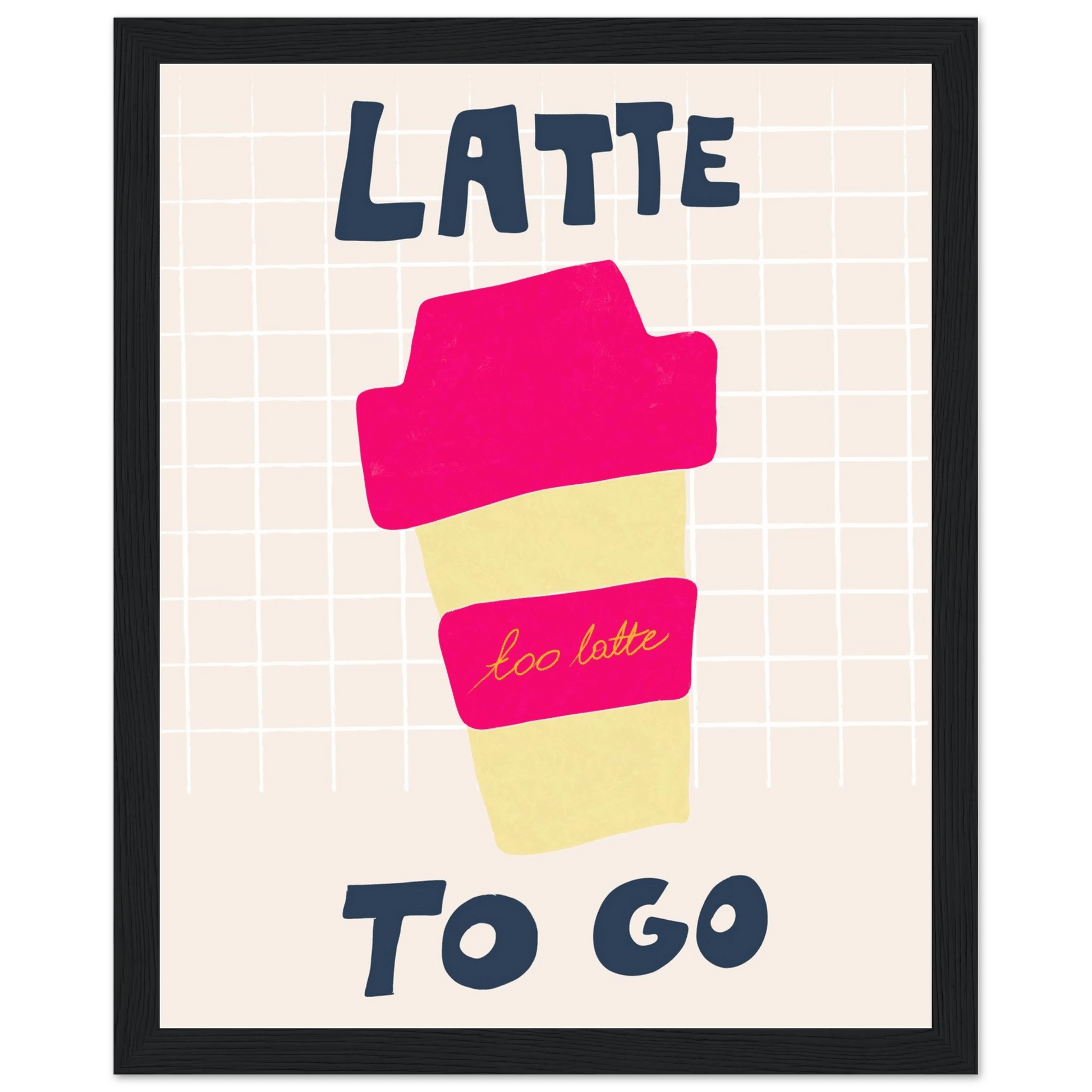 Latte To Go Poster – Playful Coffee Kitchen Wall Art Print (Digital & Printed Options) - Evergreen Posters