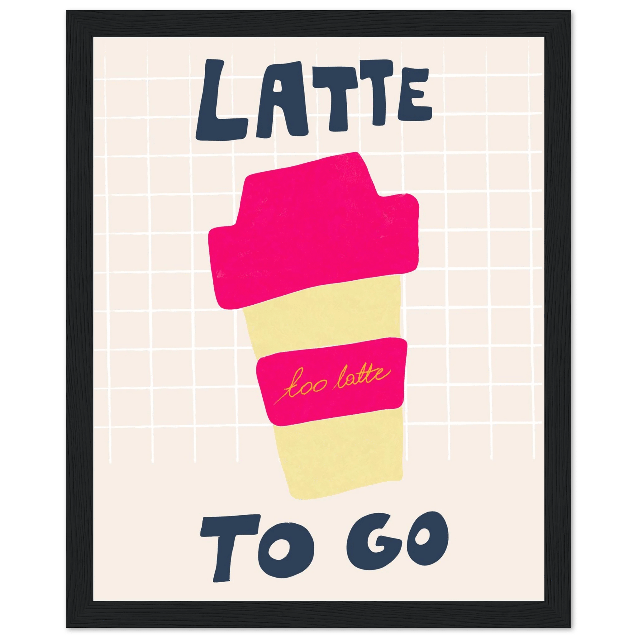 Latte To Go Poster – Playful Coffee Kitchen Wall Art Print (Digital & Printed Options) - Evergreen Posters