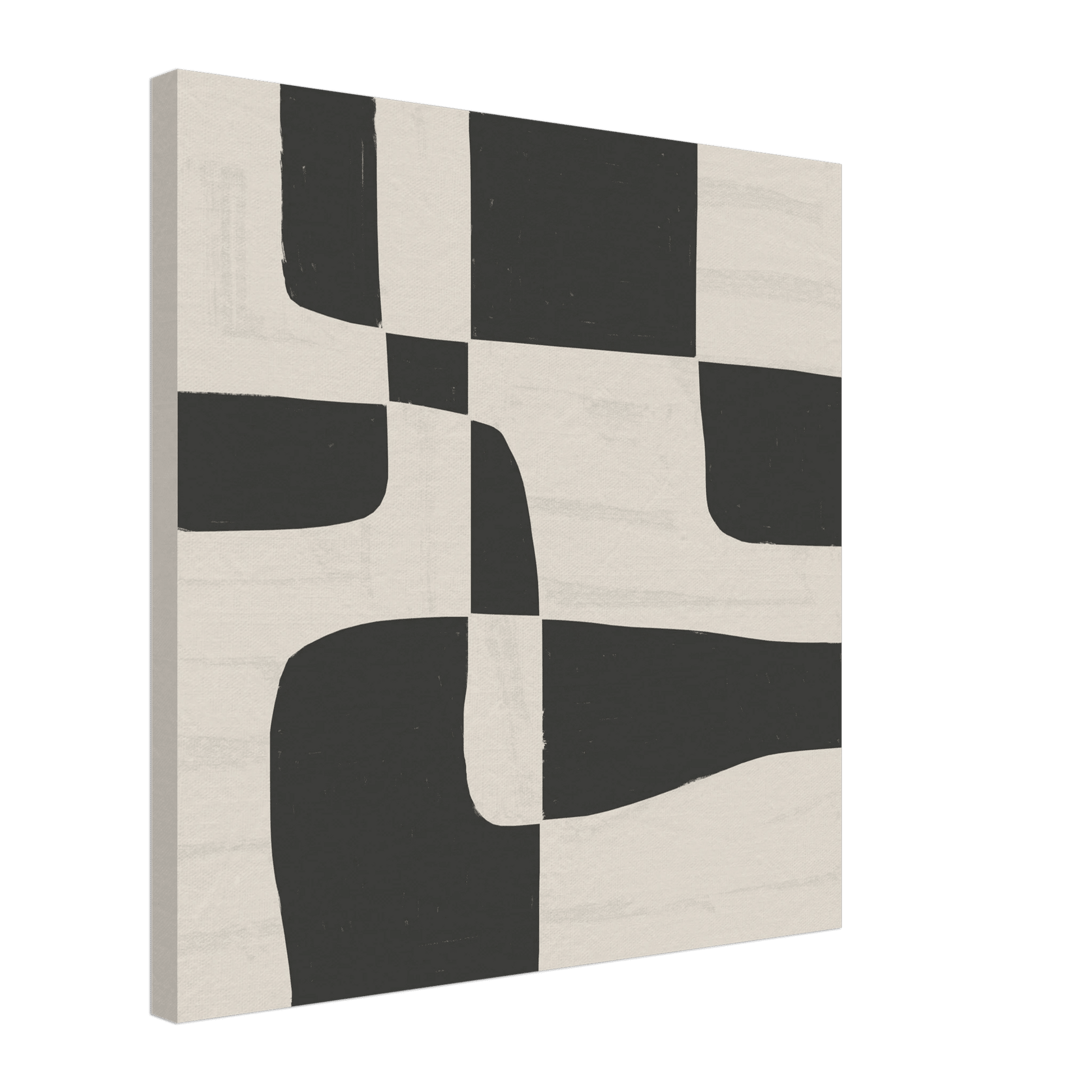 Black & White Abstract Poster | Minimalist Geometric Wall Art | Modern Living Room Print - Evergreen Posters