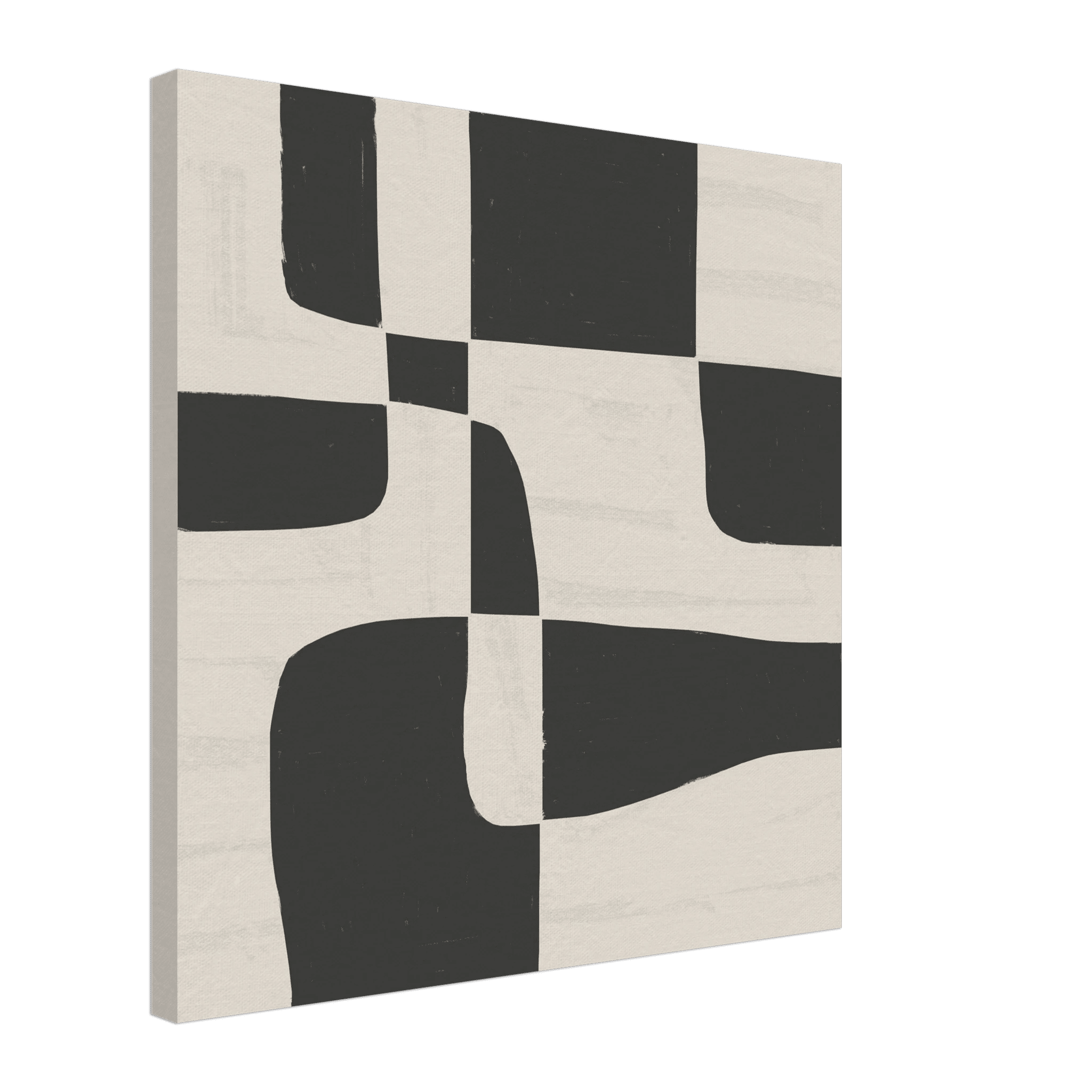 Black & White Abstract Poster | Minimalist Geometric Wall Art | Modern Living Room Print - Evergreen Posters