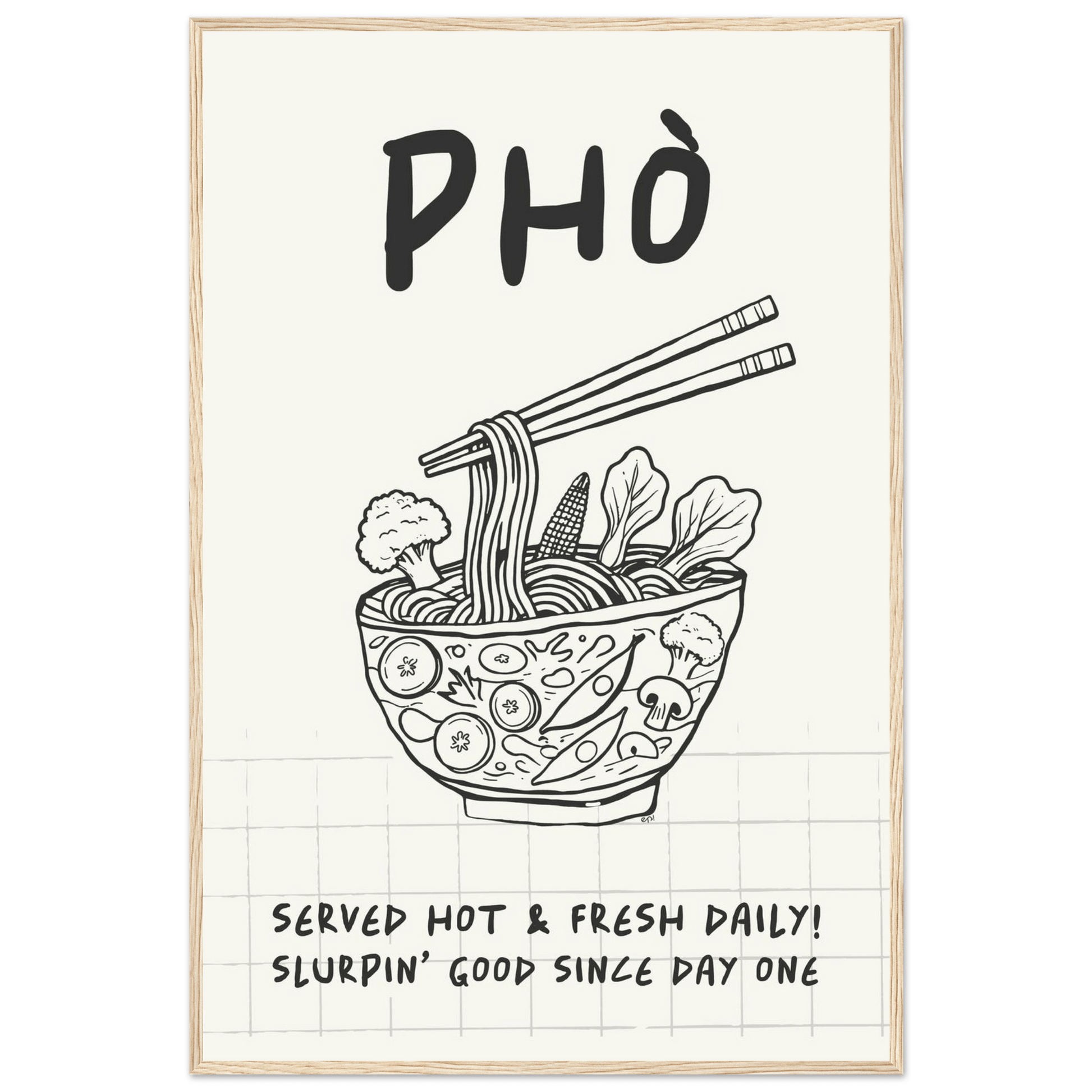 Pho Poster – Slurpin’ Good Vietnamese Kitchen Wall Art Print (Digital & Printed Options) - Evergreen Posters