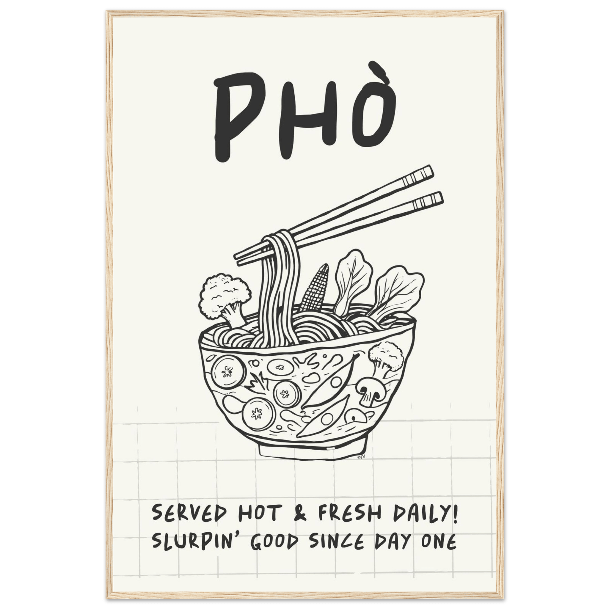 Pho Poster – Slurpin’ Good Vietnamese Kitchen Wall Art Print (Digital & Printed Options) - Evergreen Posters