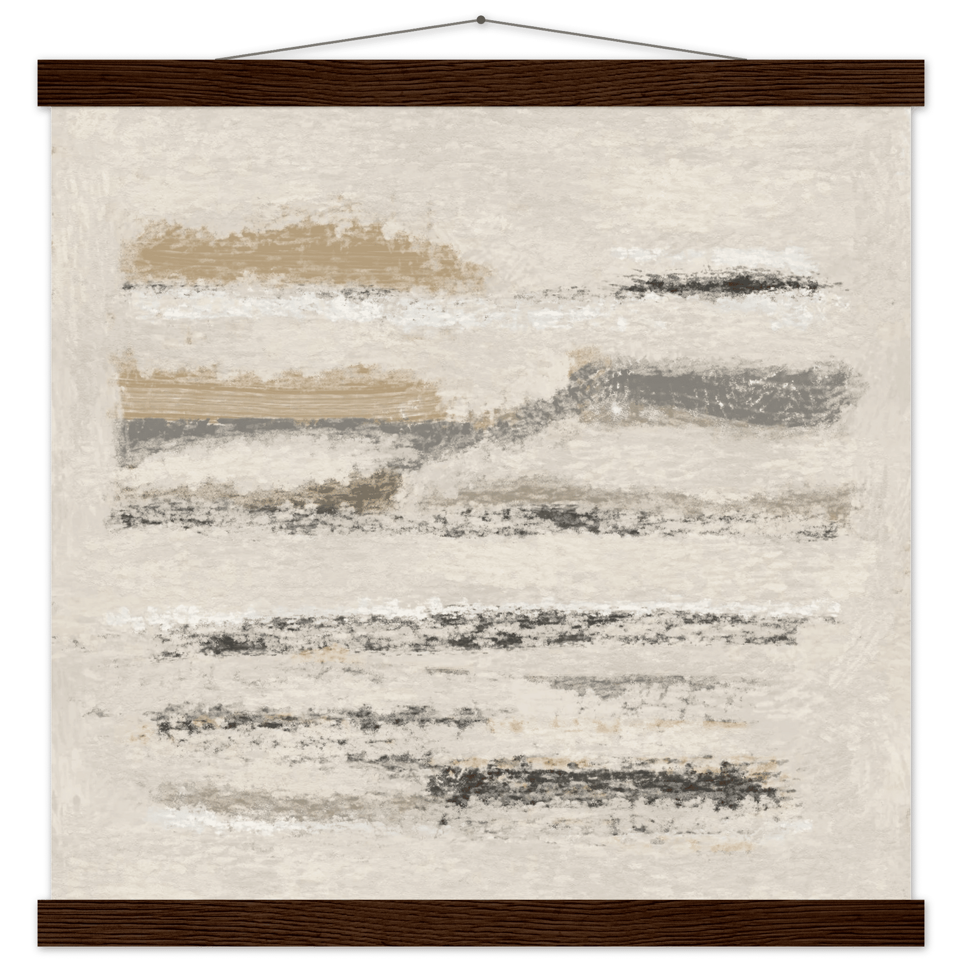 Neutral Abstract Poster | Beige Textured Brushstroke Wall Art | Minimalist Living Room Print - Evergreen Posters