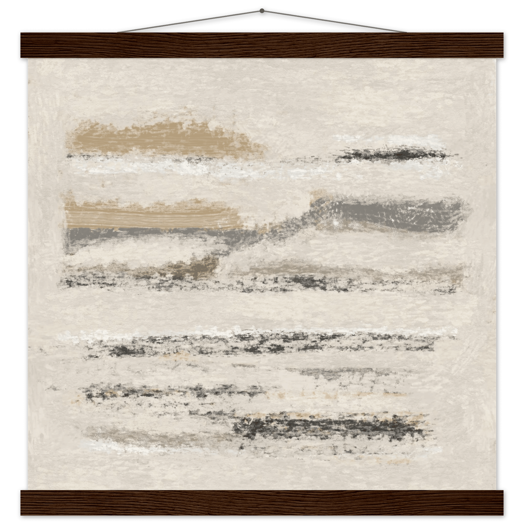 Neutral Abstract Poster | Beige Textured Brushstroke Wall Art | Minimalist Living Room Print - Evergreen Posters