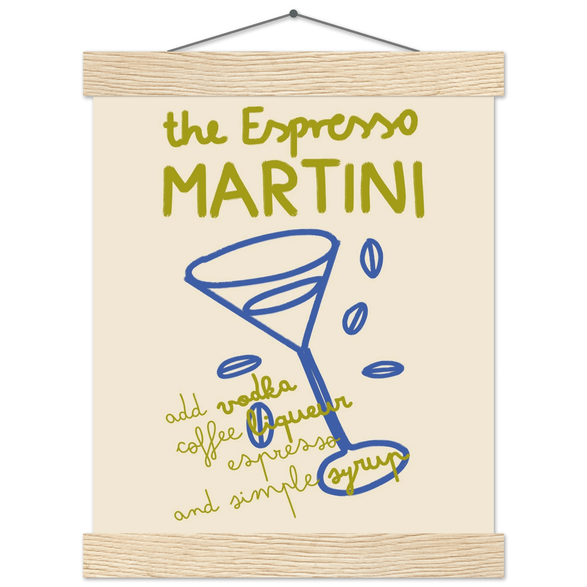 Espresso Martini Print | Cocktail Recipe Wall Art | Kitchen Bar Poster - Evergreen Posters