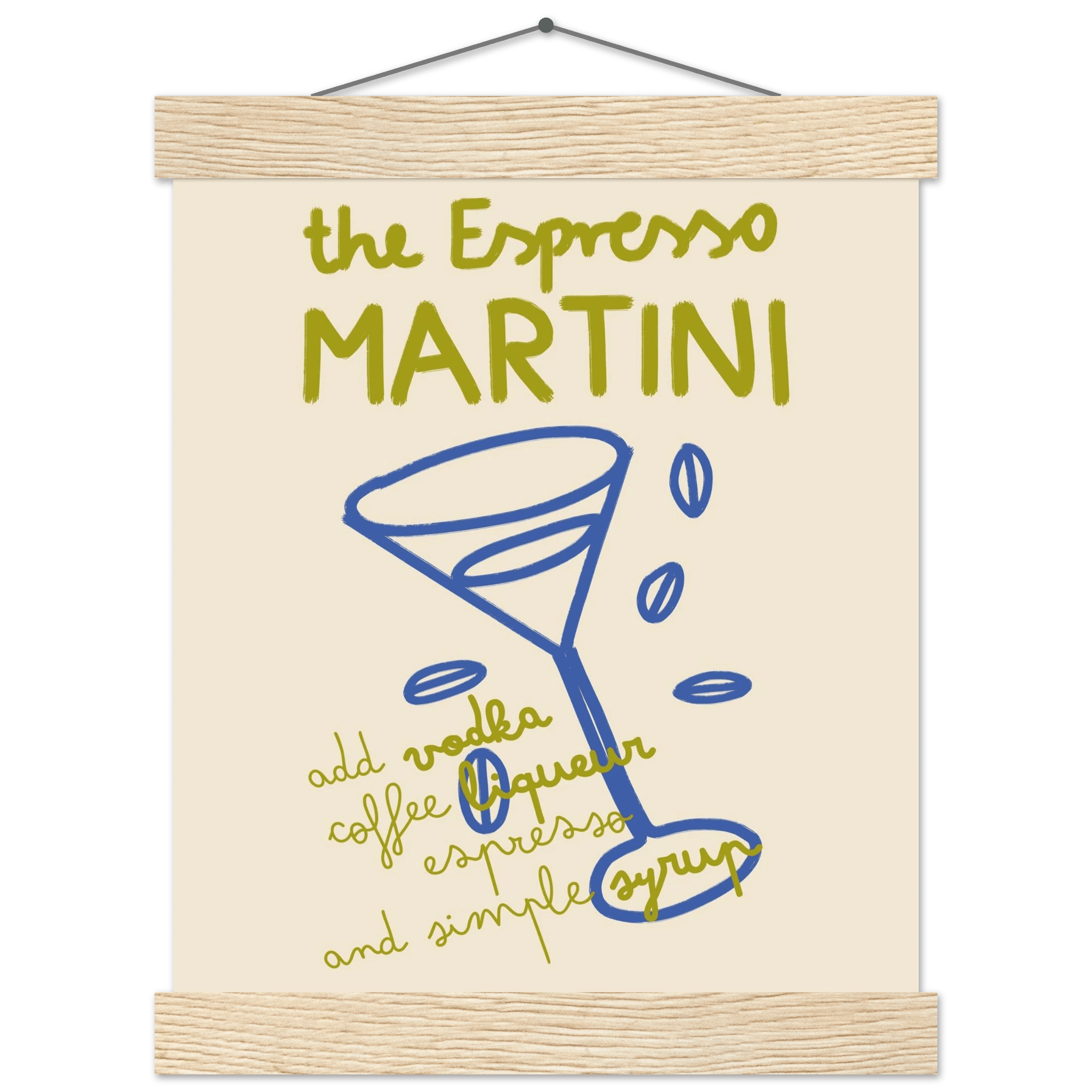 Espresso Martini Print | Cocktail Recipe Wall Art | Kitchen Bar Poster - Evergreen Posters