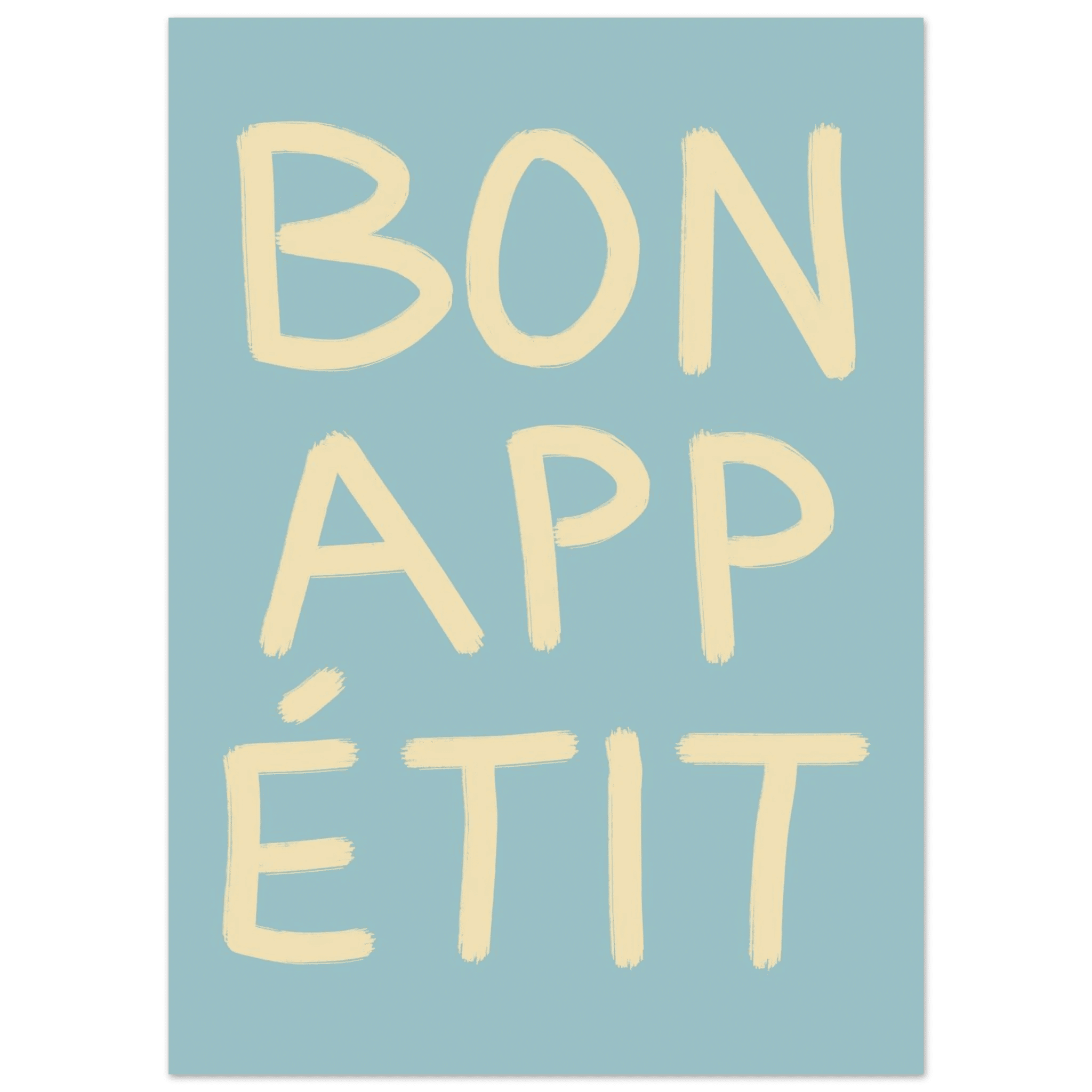 Bon Appétit Kitchen Poster | French Typography Wall Art | Retro Dining Room Print Decor - Evergreen Posters