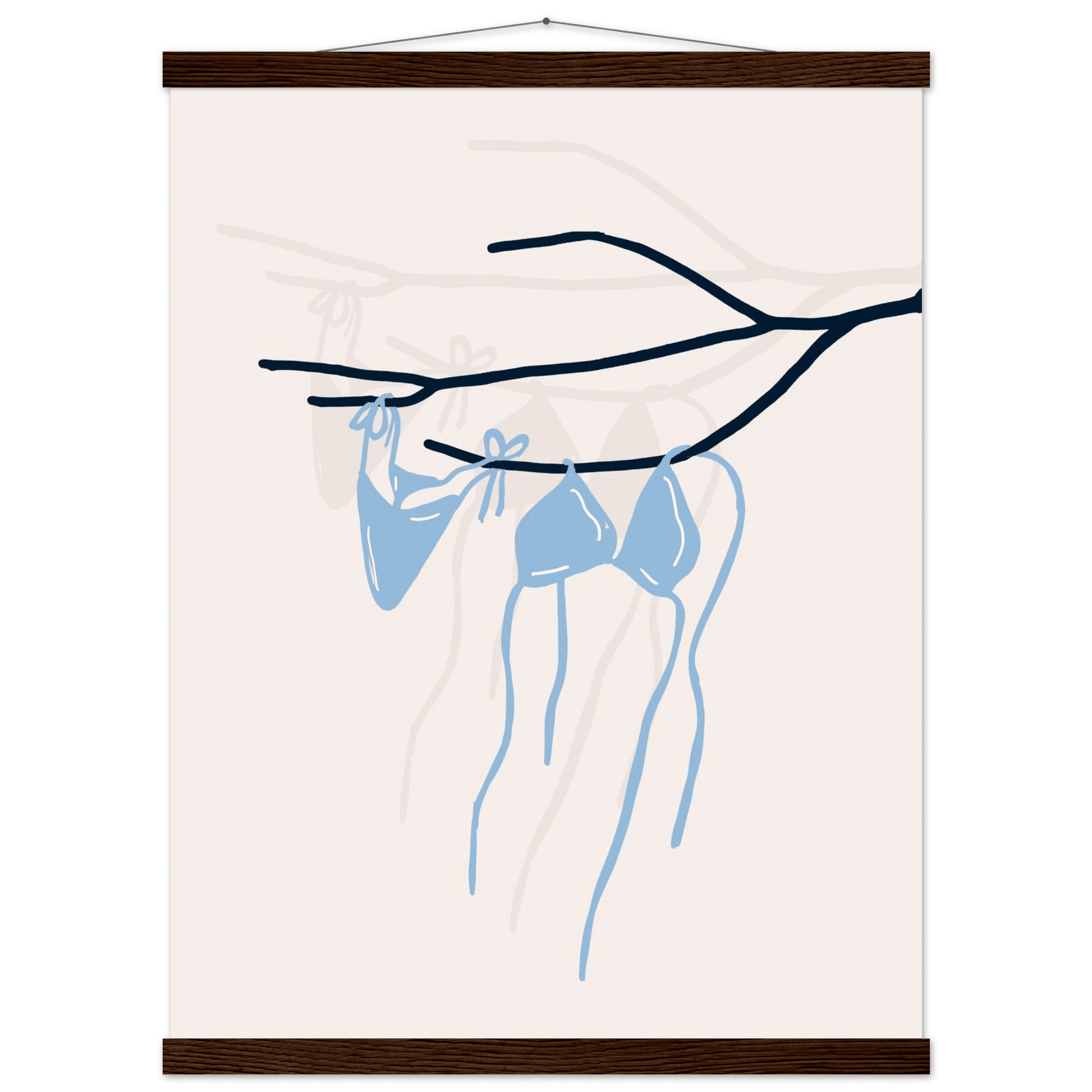 Coastal Bikini Line Art Poster – Minimalist Beach Wall Art Print - Evergreen Posters