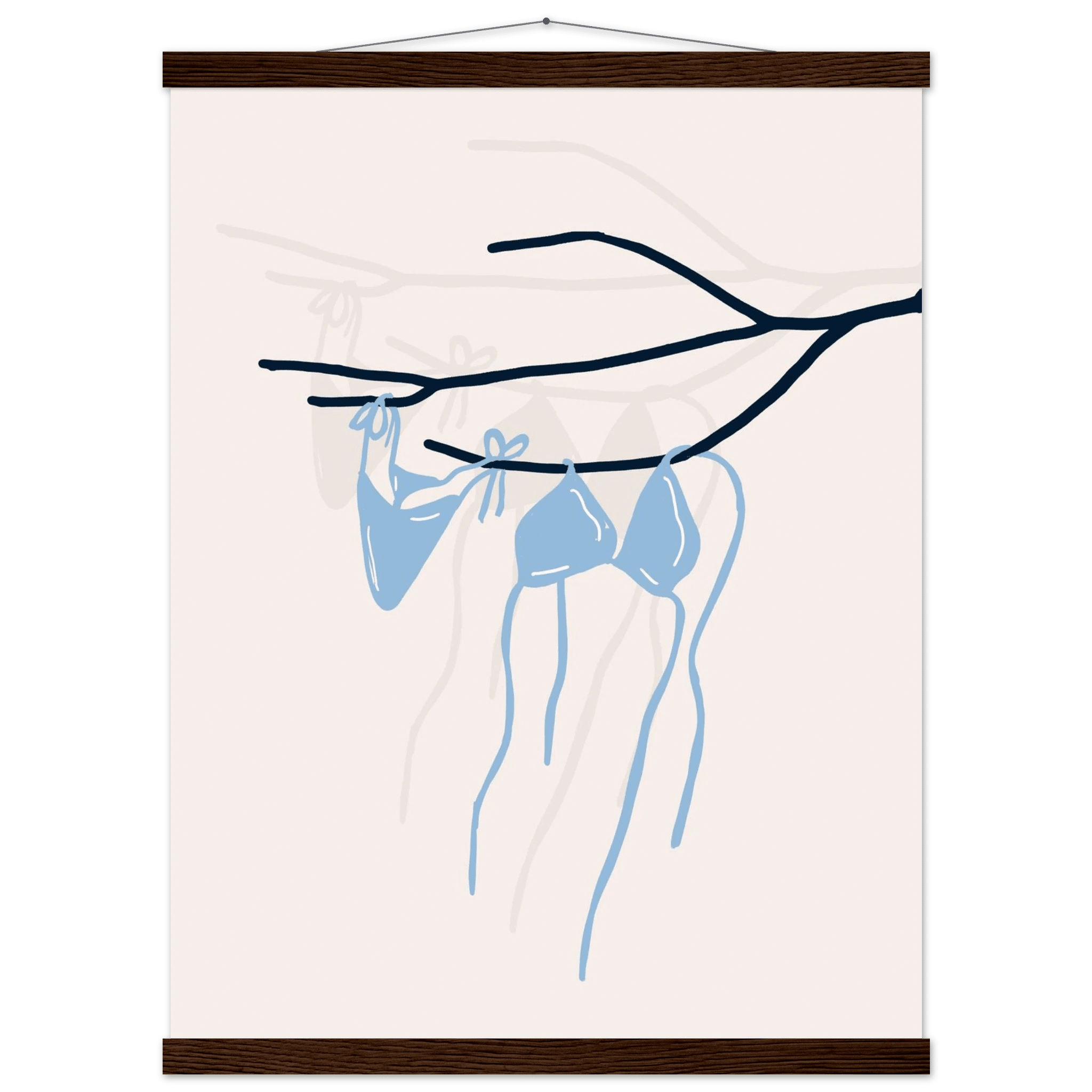 Coastal Bikini Line Art Poster – Minimalist Beach Wall Art Print - Evergreen Posters