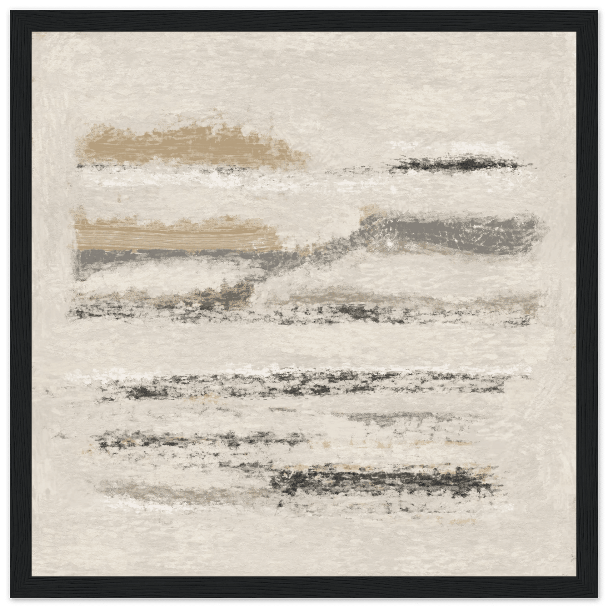 Neutral Abstract Poster | Beige Textured Brushstroke Wall Art | Minimalist Living Room Print - Evergreen Posters