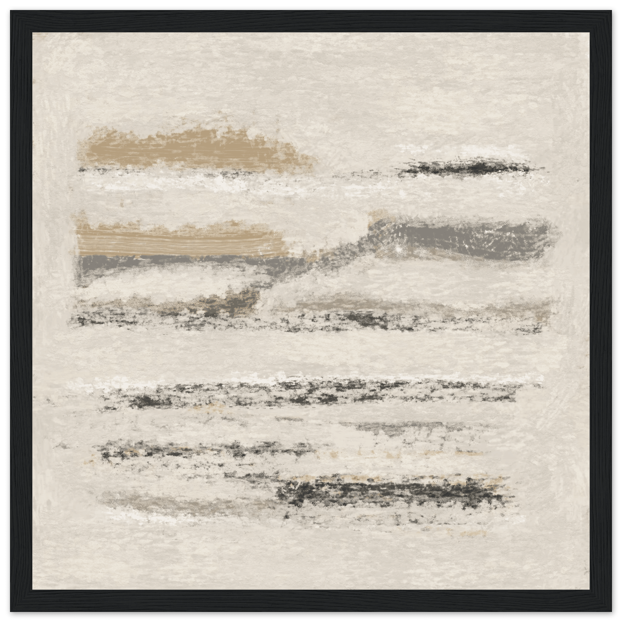 Neutral Abstract Poster | Beige Textured Brushstroke Wall Art | Minimalist Living Room Print - Evergreen Posters
