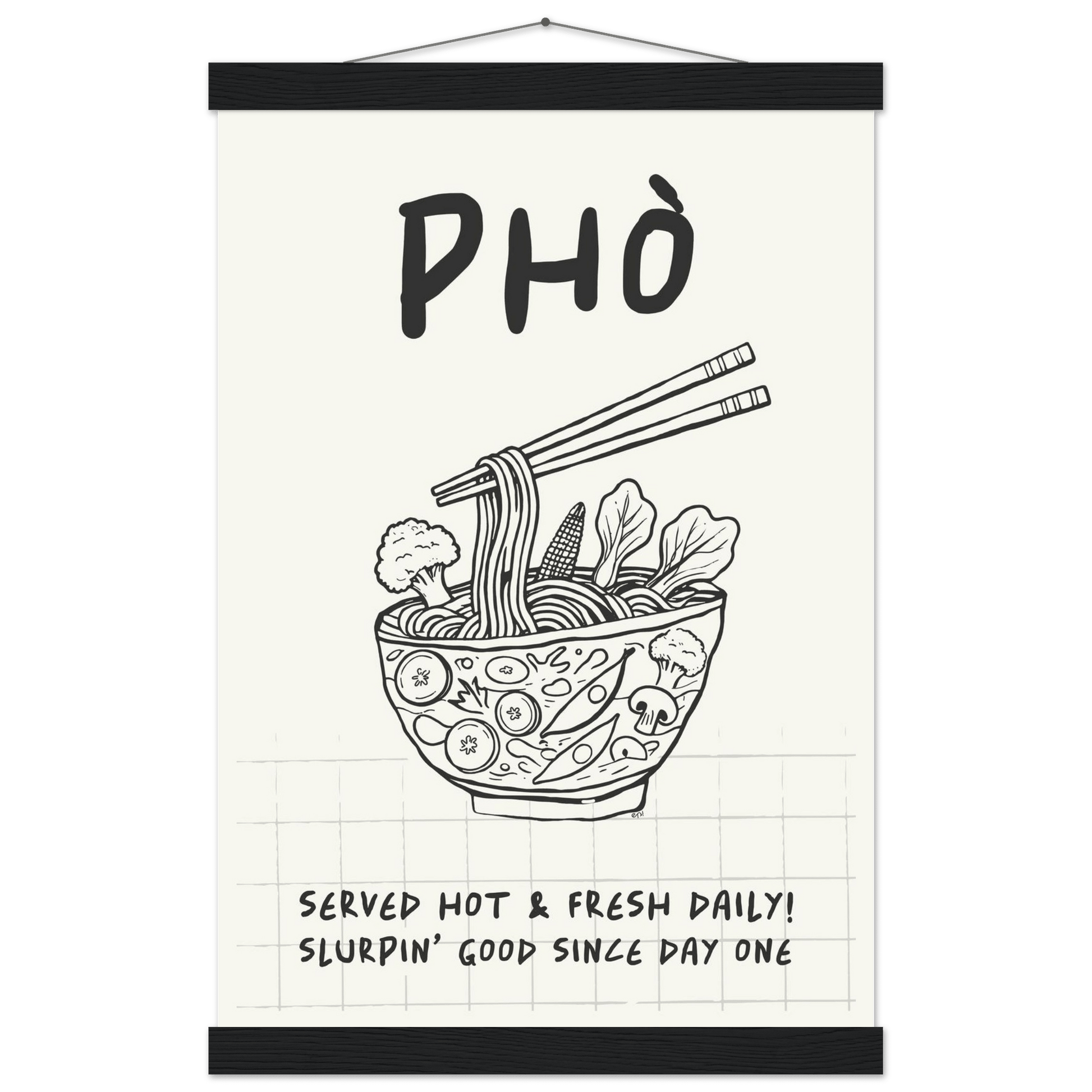 Pho Poster – Slurpin’ Good Vietnamese Kitchen Wall Art Print (Digital & Printed Options) - Evergreen Posters