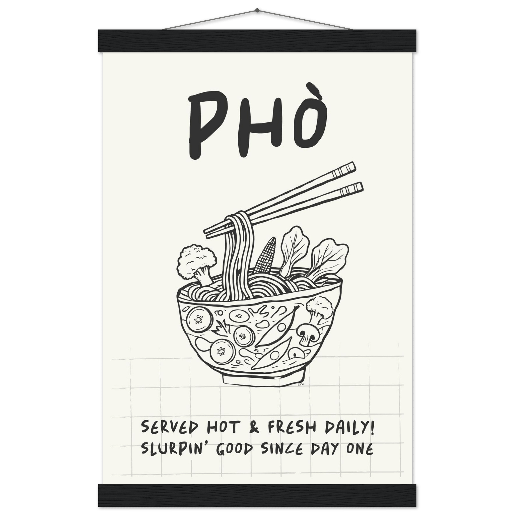 Pho Poster – Slurpin’ Good Vietnamese Kitchen Wall Art Print (Digital & Printed Options) - Evergreen Posters