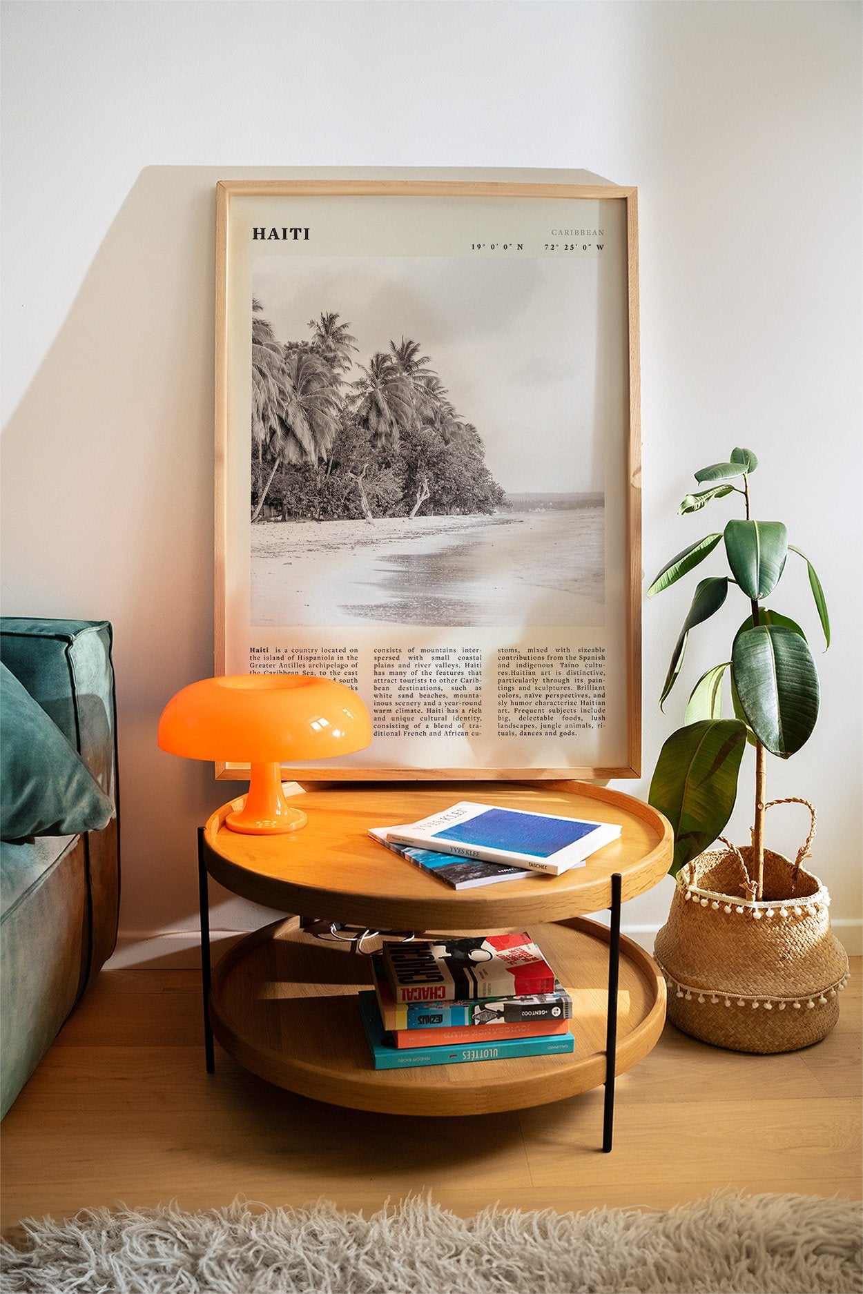 Haiti Poster | Black & White Caribbean Beach Wall Art | Tropical Travel Print - Evergreen Posters