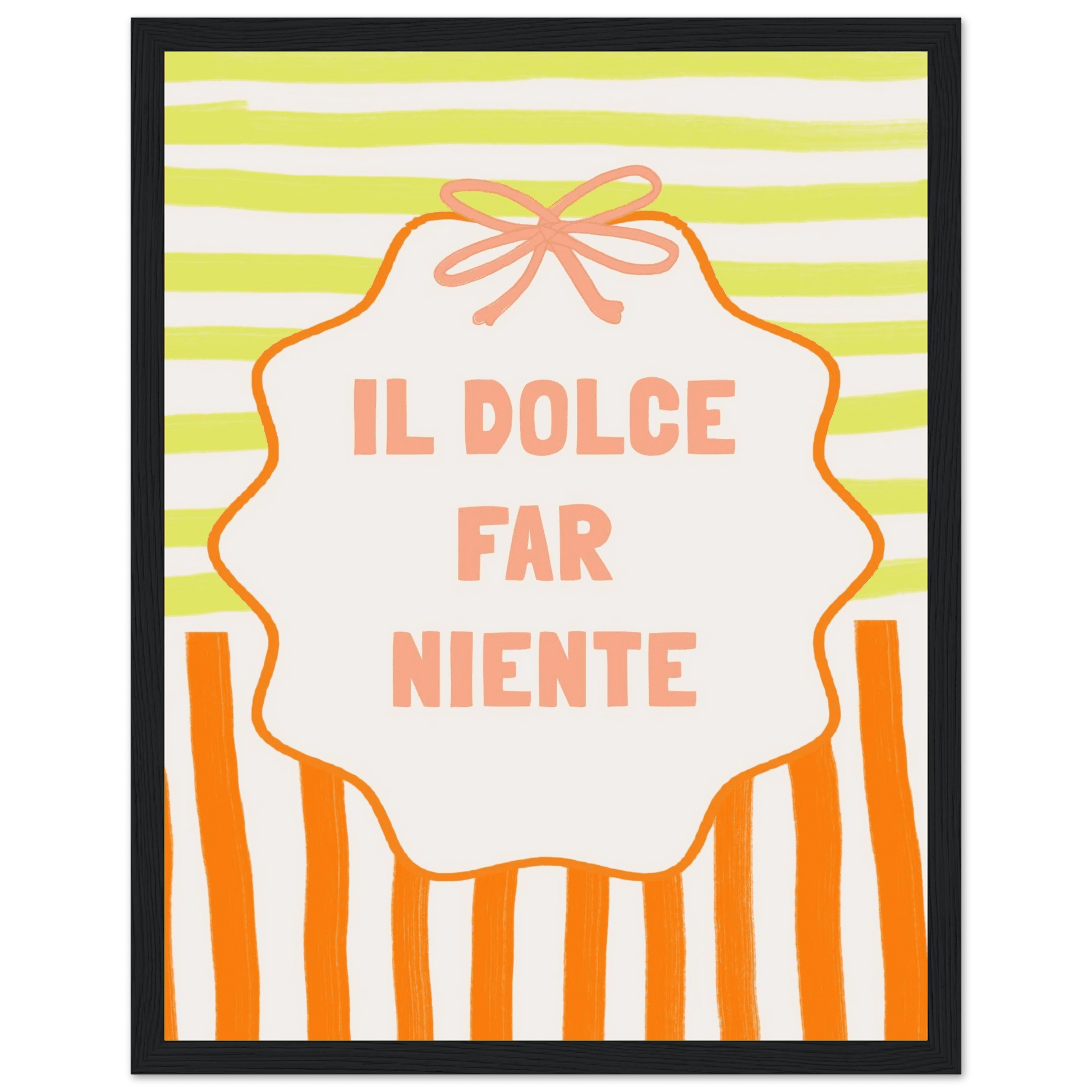 Il Dolce Far Niente Italian Print | Coquette Stripe Wall Art - Evergreen Posters
