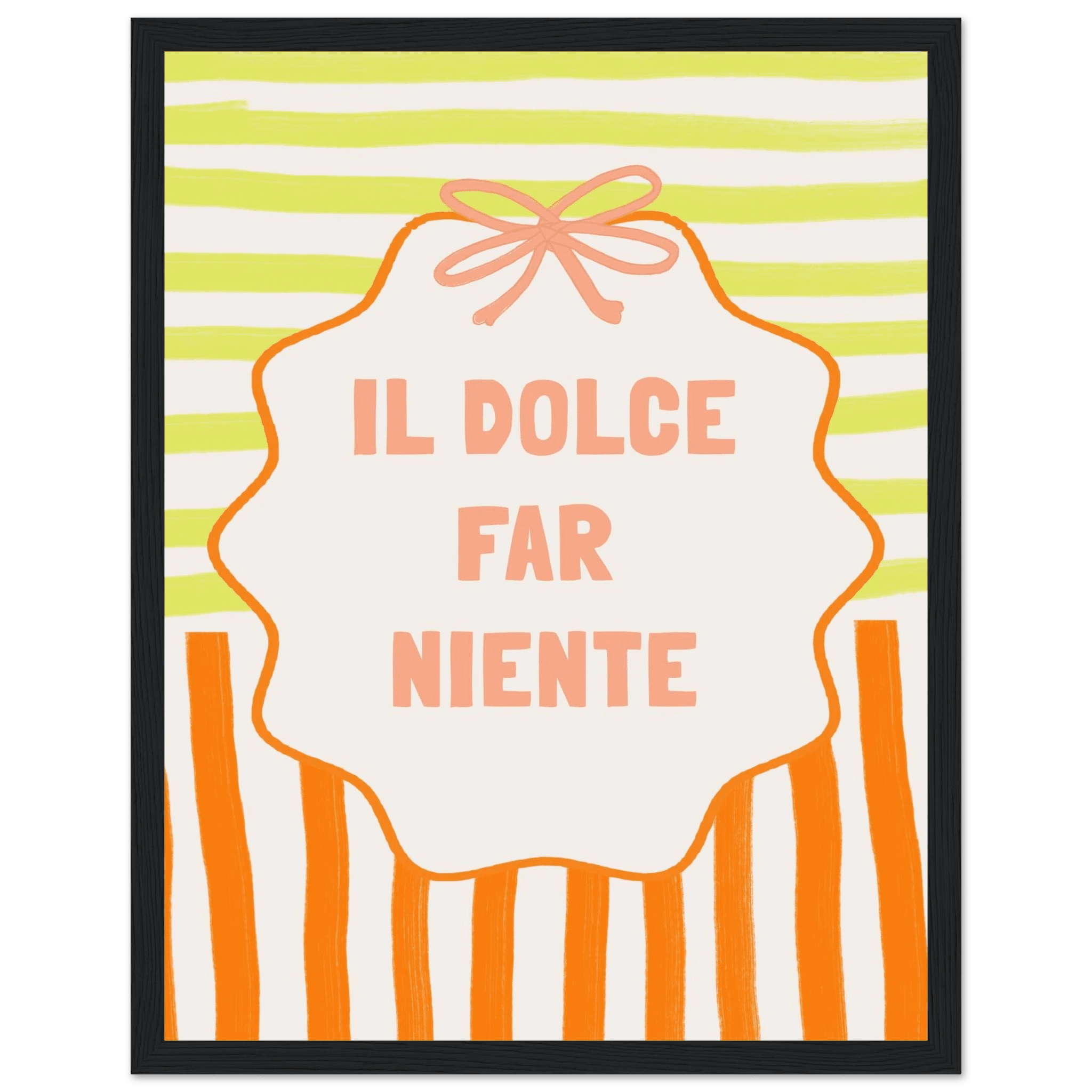 Il Dolce Far Niente Italian Print | Coquette Stripe Wall Art - Evergreen Posters