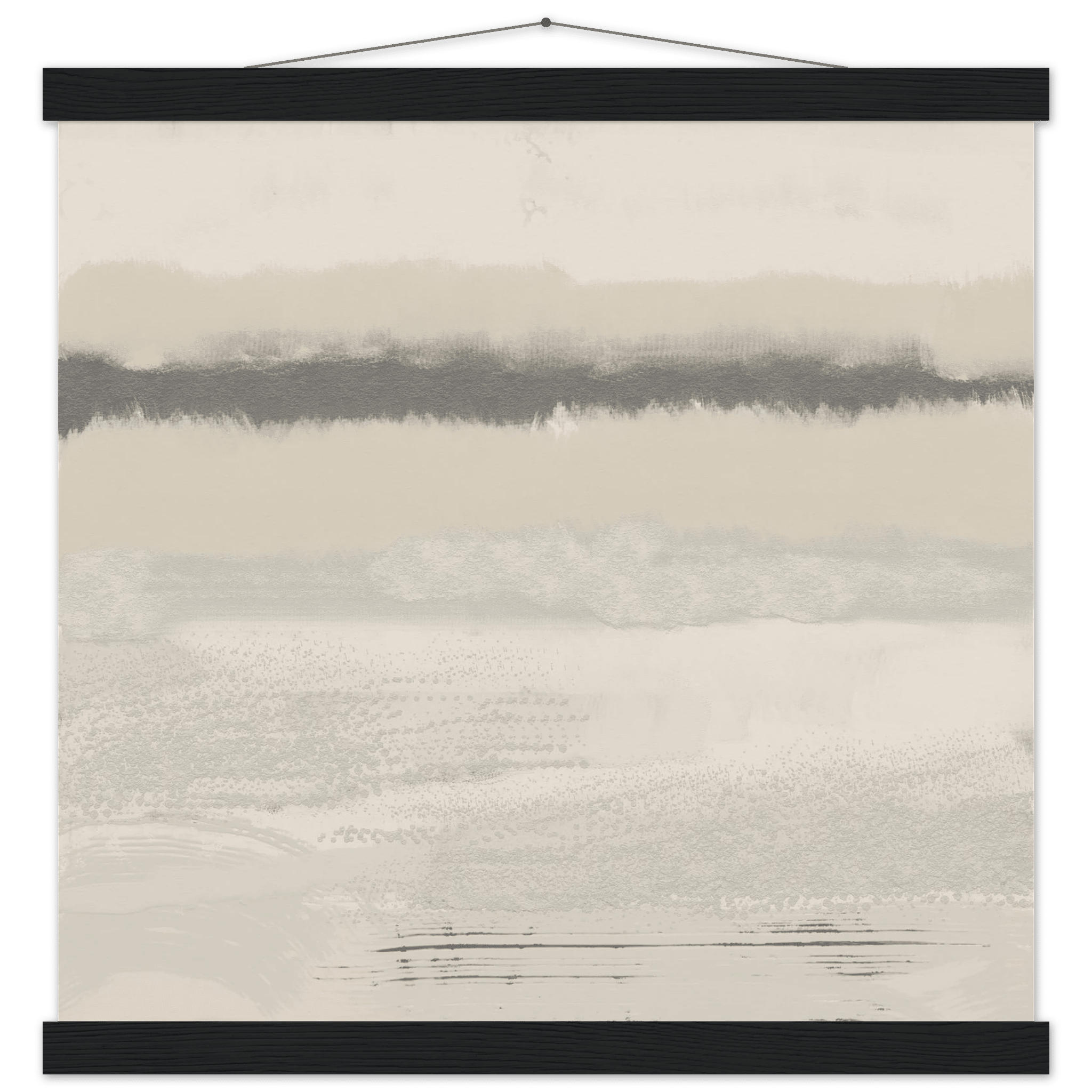 Misty Abstract Poster | Beige & Grey Textured Wall Art | Minimalist Square Print - Evergreen Posters
