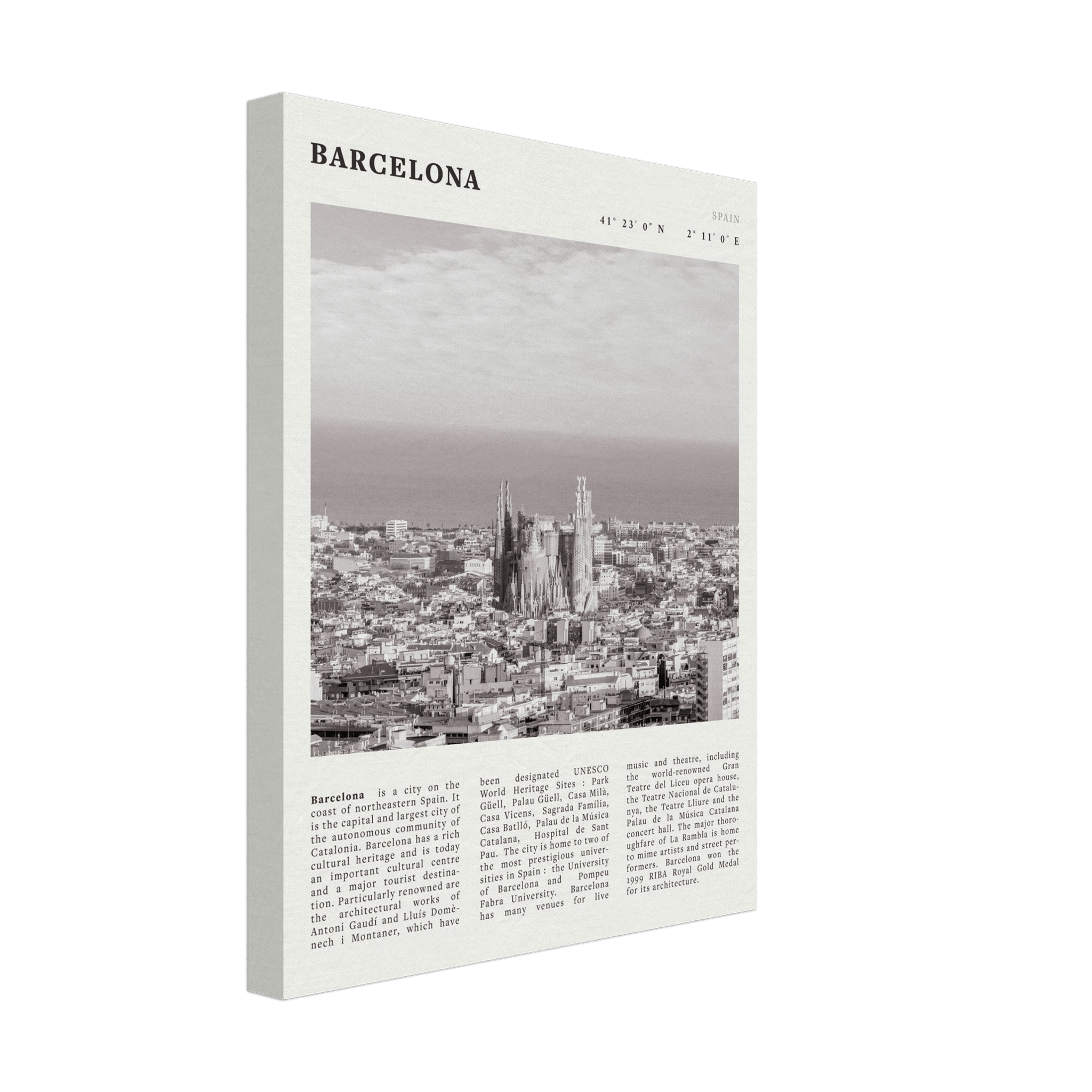 Barcelona Poster | Black & White Sagrada Familia Wall Art | Spain Travel Print - Evergreen Posters