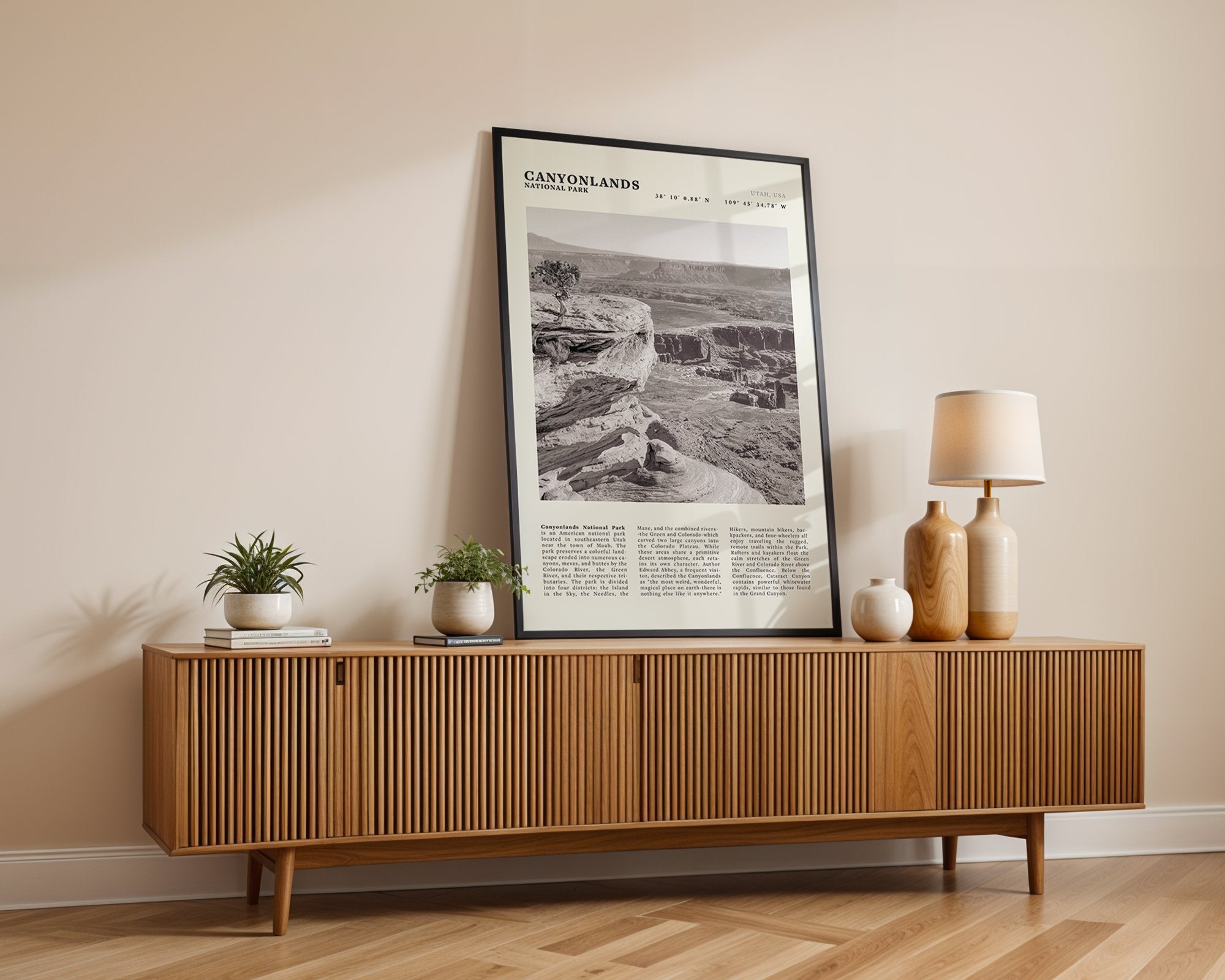 Canyonlands National Park Poster | Black & White Utah Wall Art | Canyon Travel Print - Evergreen Posters