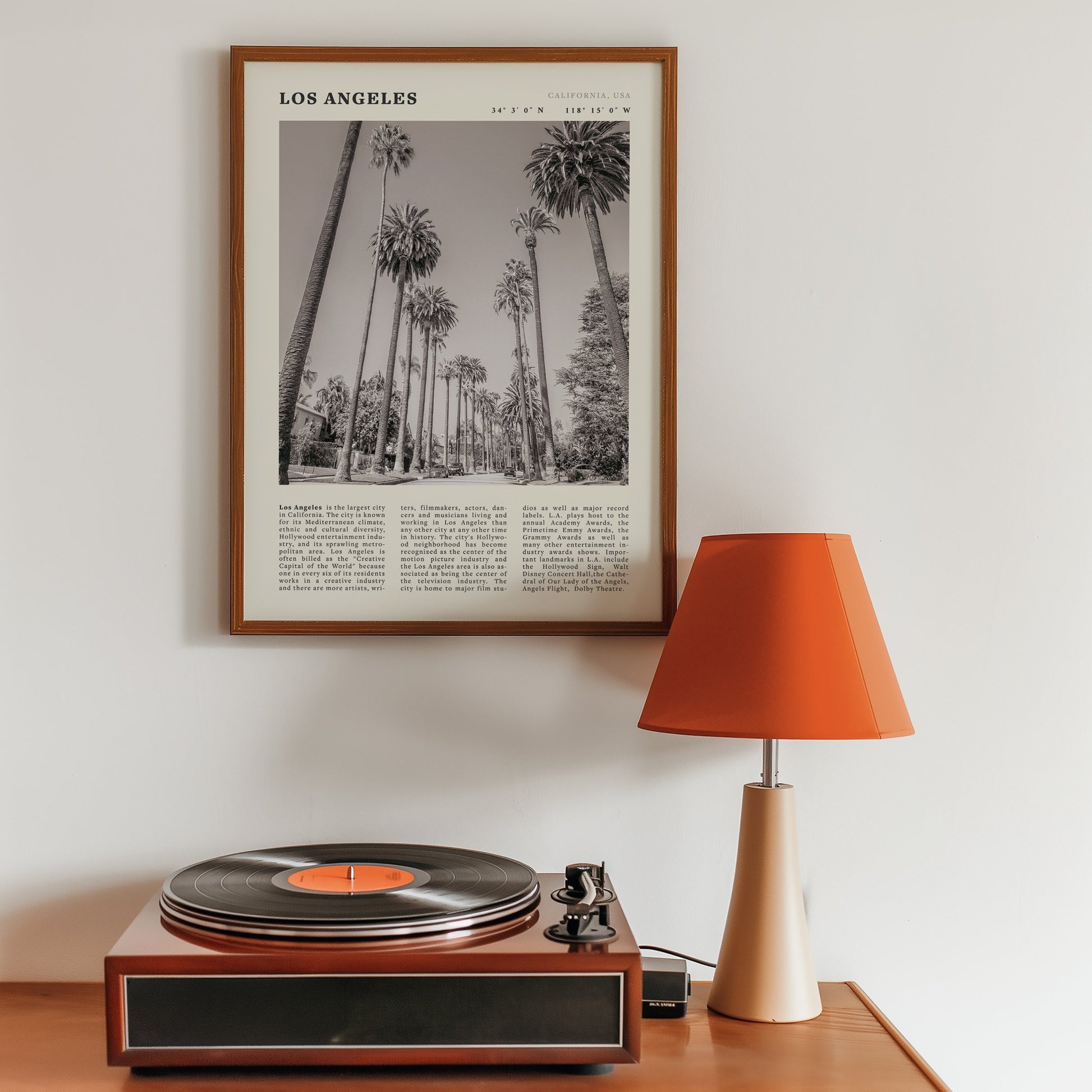 Los Angeles Poster | Black & White Palm Trees Wall Art | California Travel Print - Evergreen Posters