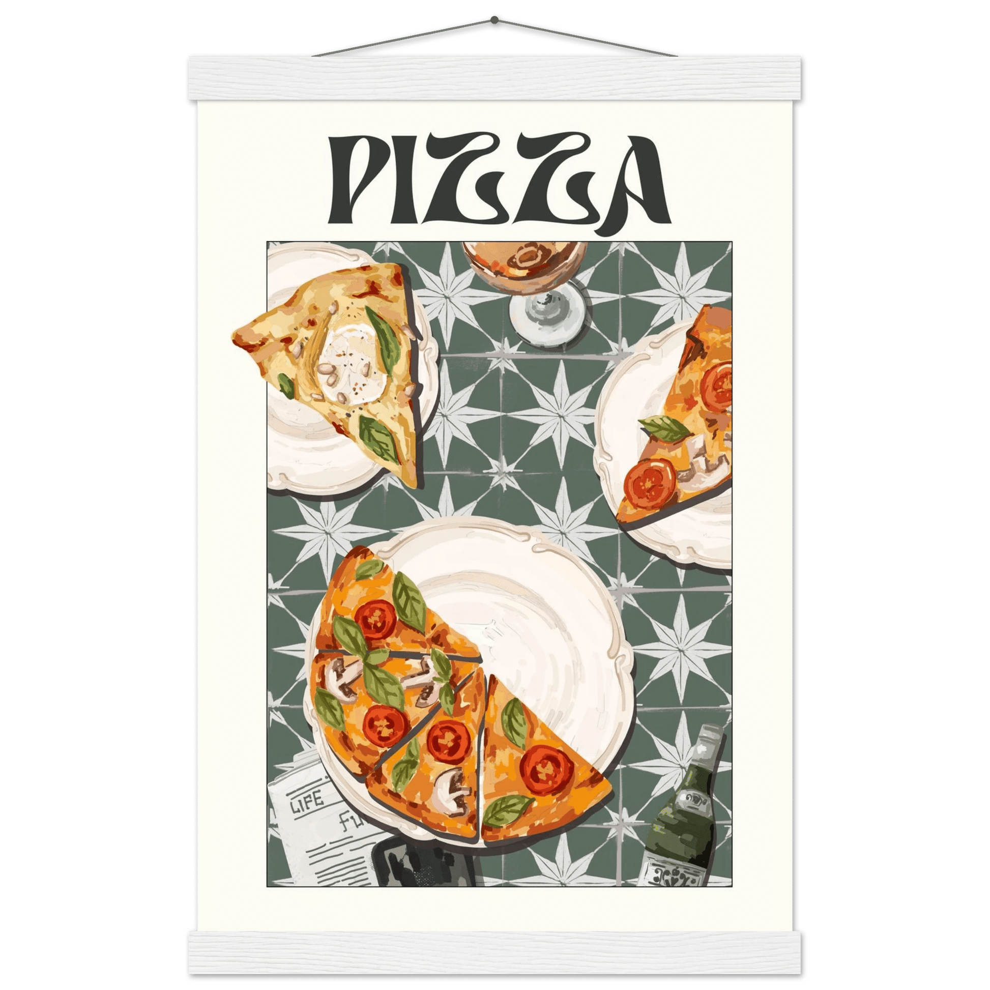 Pizza Poster – Playful Italian Kitchen Wall Art Print (Digital & Printed Options) - Evergreen Posters