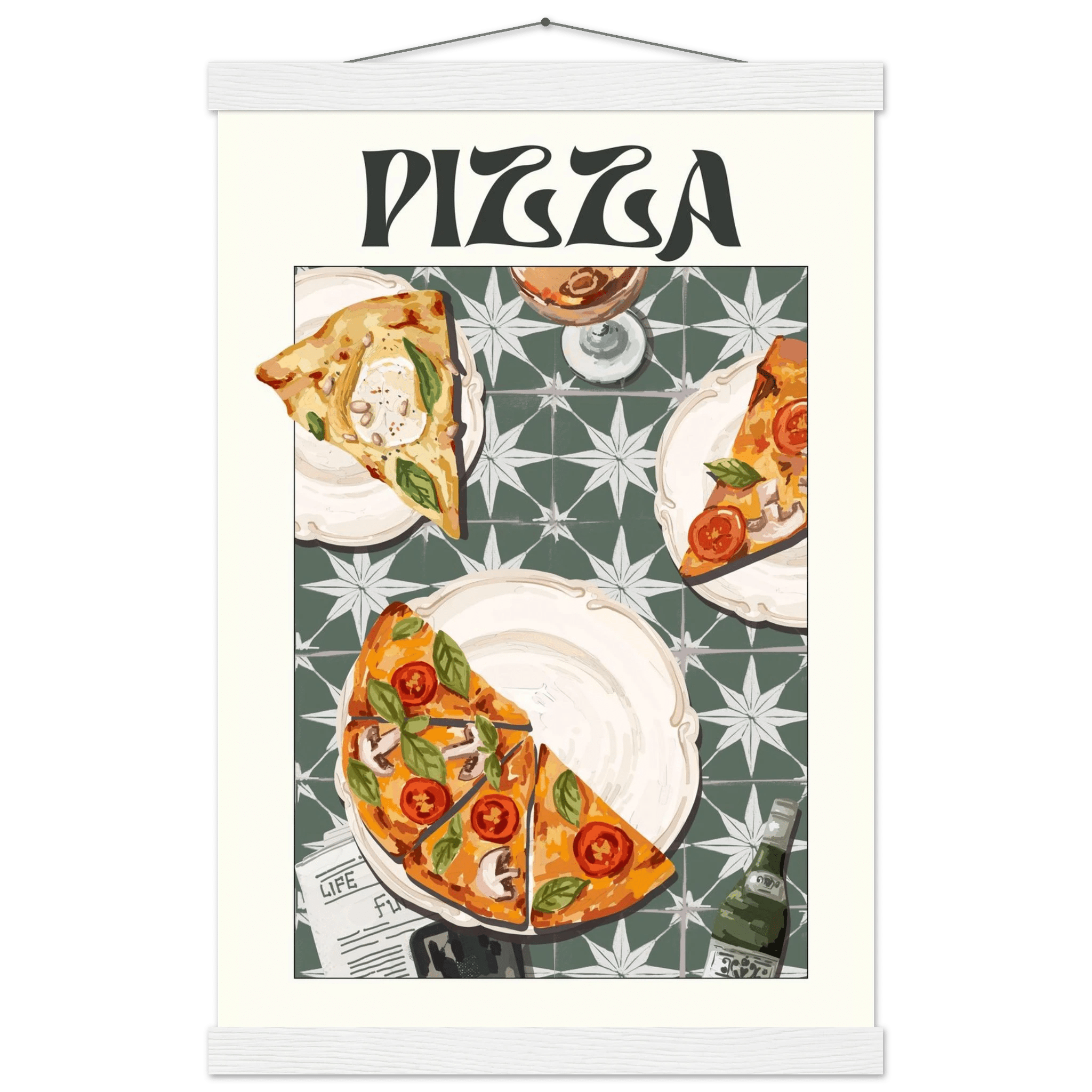 Pizza Poster – Playful Italian Kitchen Wall Art Print (Digital & Printed Options) - Evergreen Posters