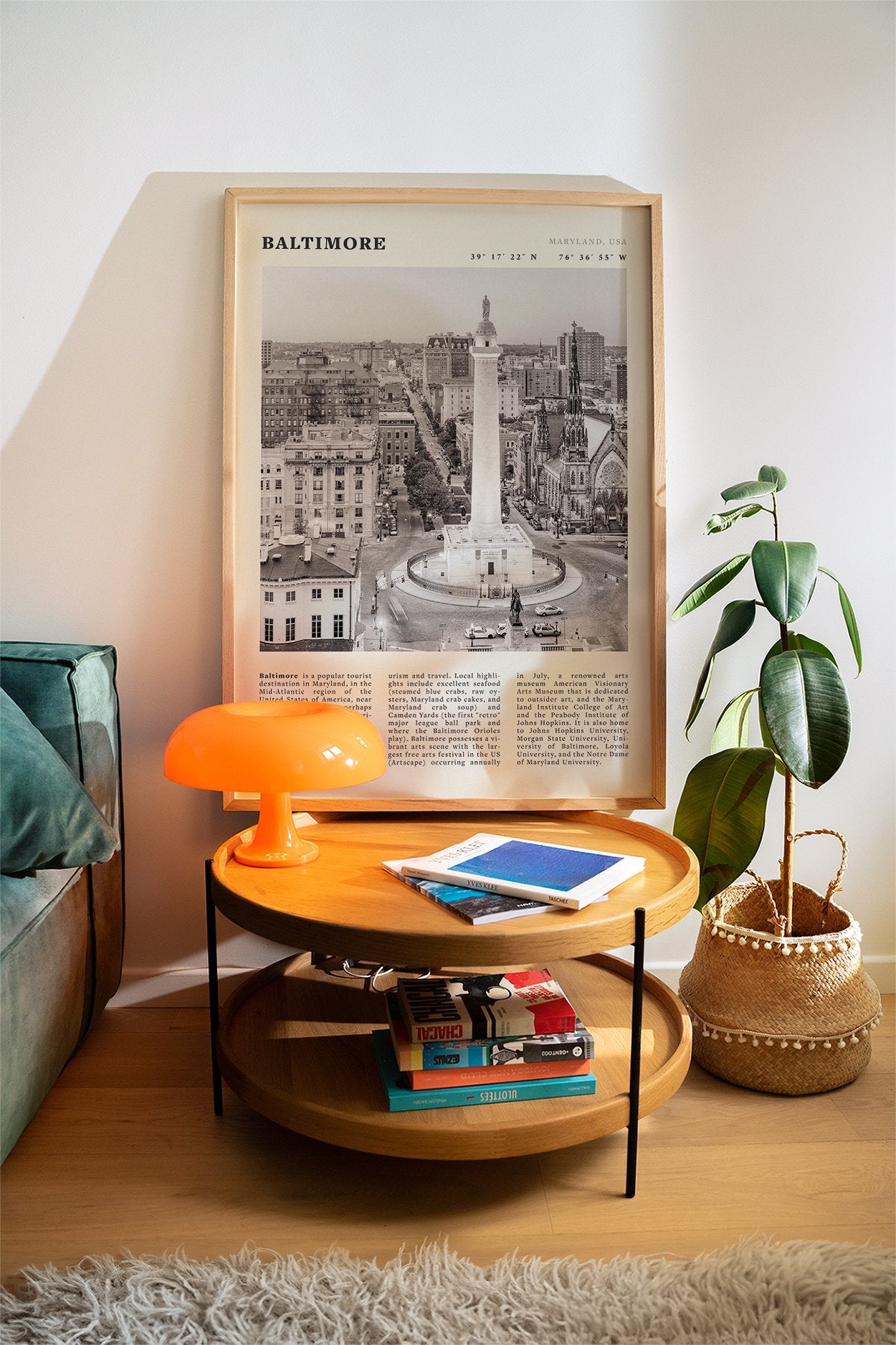 Baltimore Poster | Black & White Maryland City Wall Art | USA Travel Print - Evergreen Posters