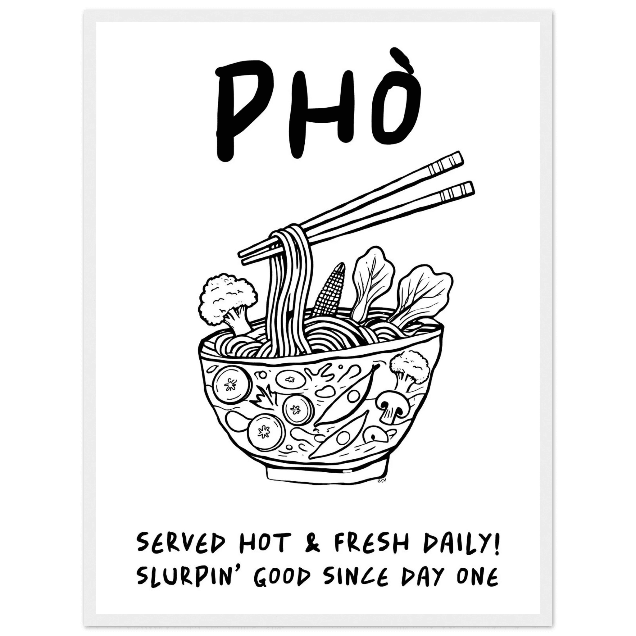 Pho Poster – Funny Vietnamese Kitchen Wall Art Print (Digital & Printed Options) - Evergreen Posters
