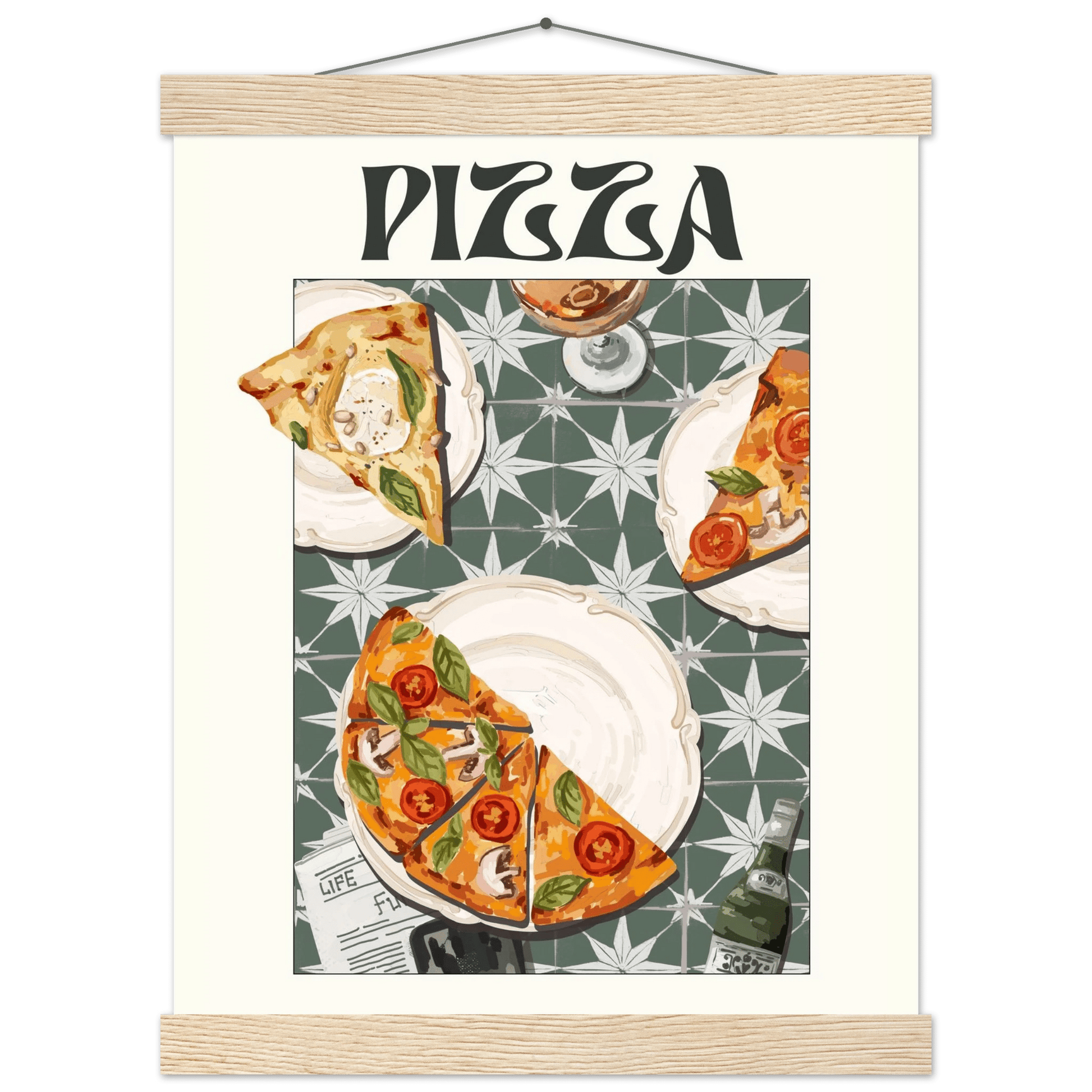 Pizza Poster – Playful Italian Kitchen Wall Art Print (Digital & Printed Options) - Evergreen Posters