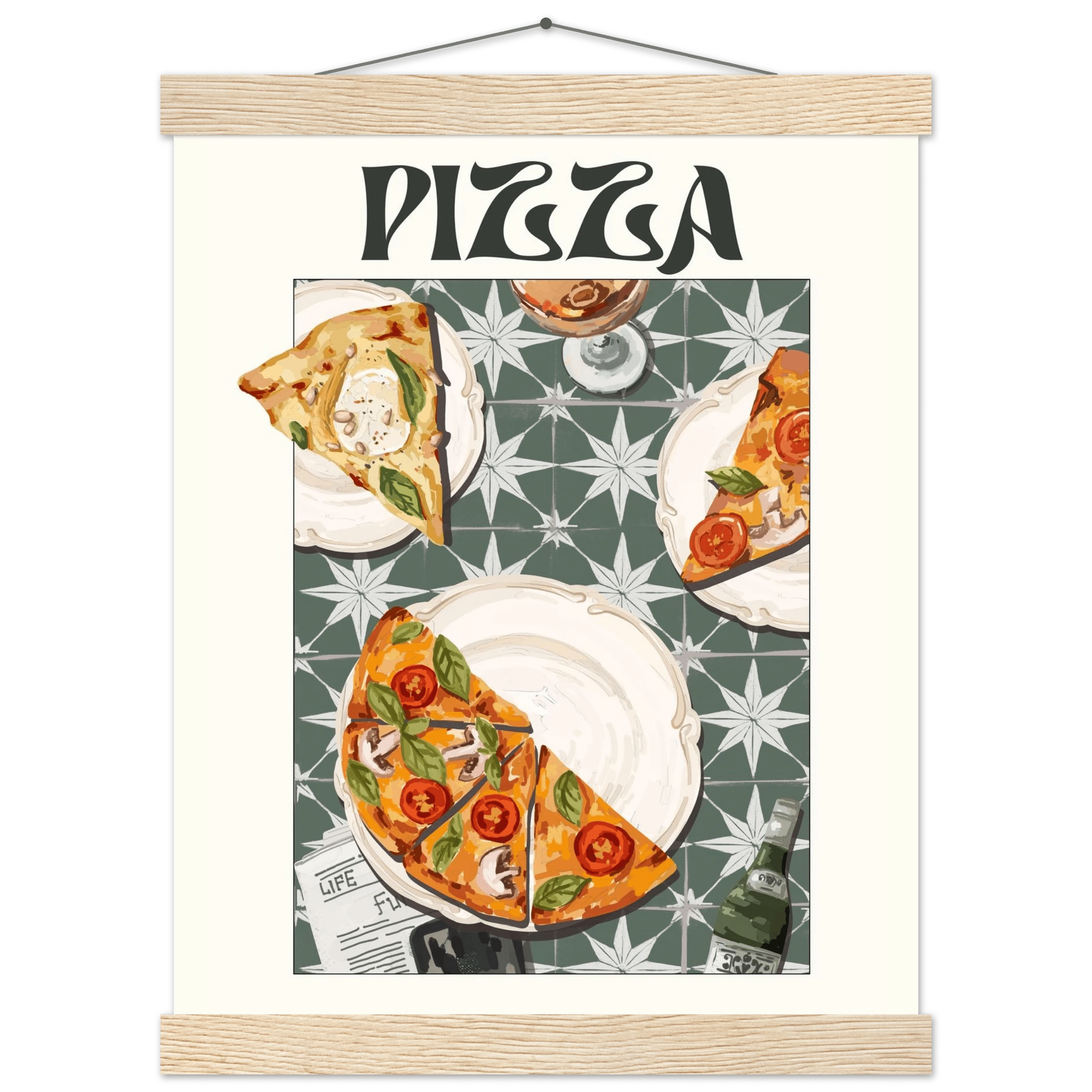 Pizza Poster – Playful Italian Kitchen Wall Art Print (Digital & Printed Options) - Evergreen Posters