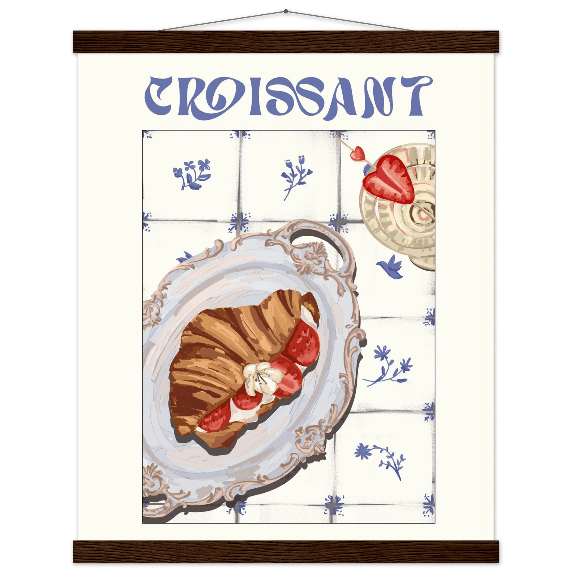 Croissant Poster – Charming French Breakfast Kitchen Wall Art Print (Digital & Printed Options) - Evergreen Posters