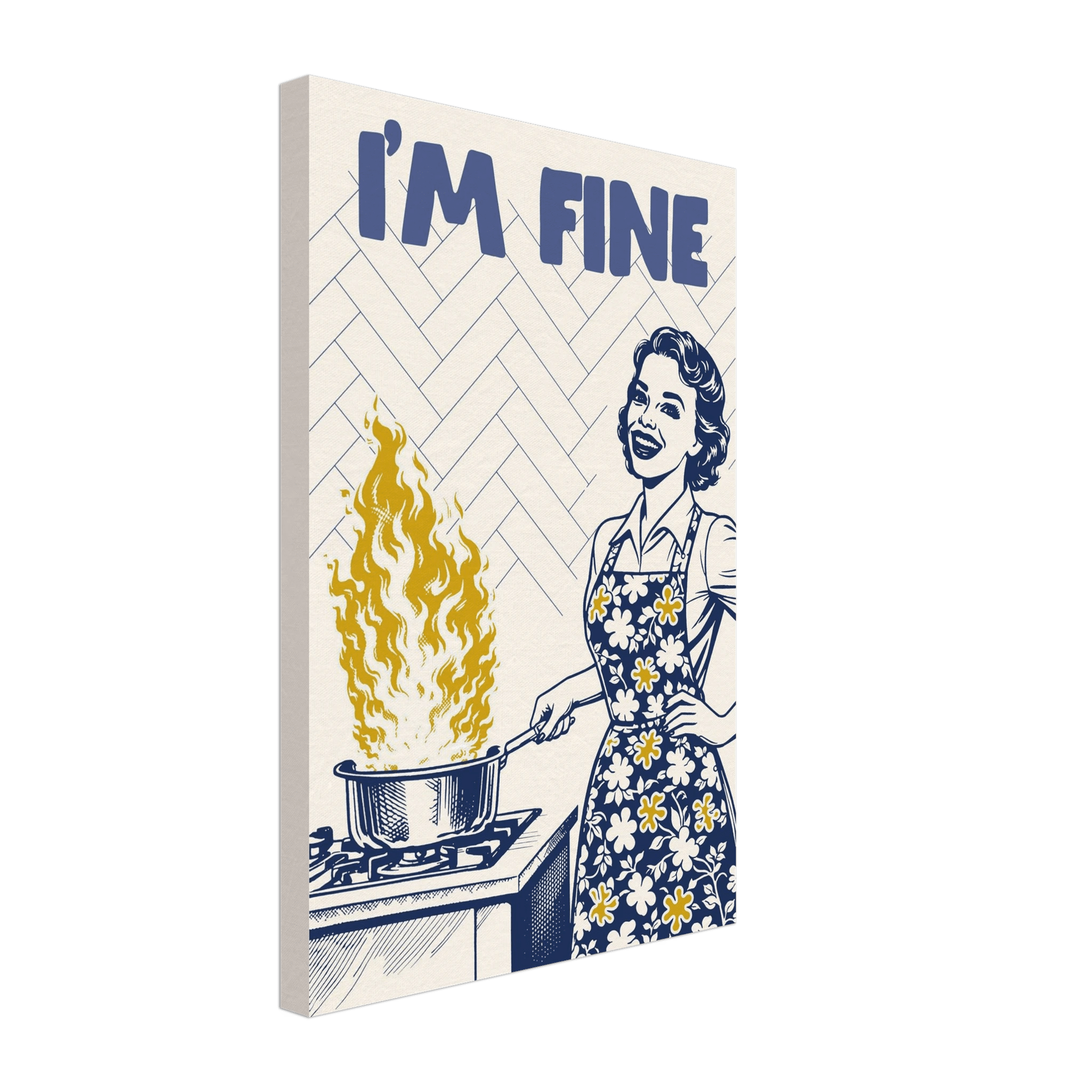 I'm Fine Poster – Funny Retro Kitchen Wall Art Print (Digital & Printed Options) - Evergreen Posters