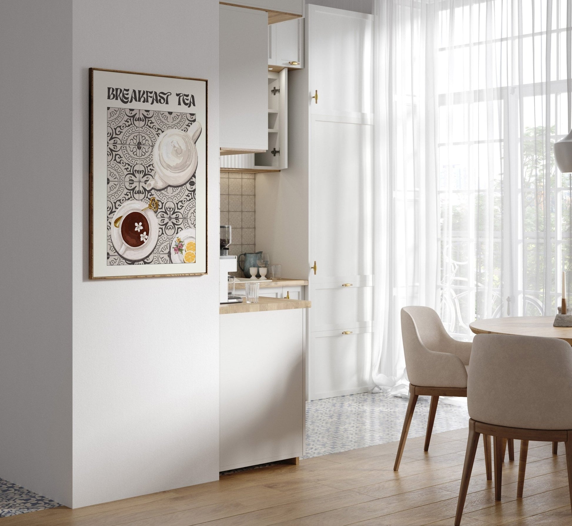Breakfast Tea Poster – Cozy Kitchen Wall Art Print (Digital & Printed Options) - Evergreen Posters