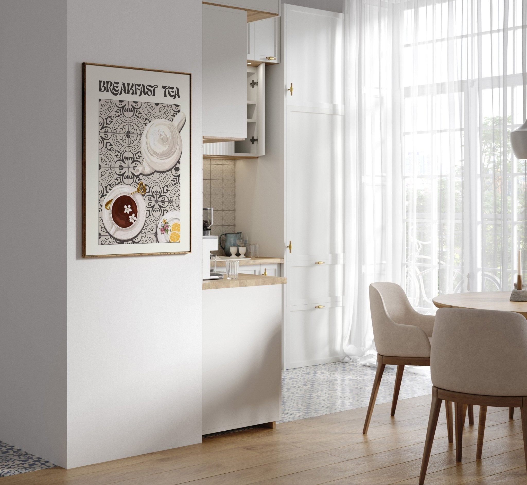 Breakfast Tea Poster – Cozy Kitchen Wall Art Print (Digital & Printed Options) - Evergreen Posters