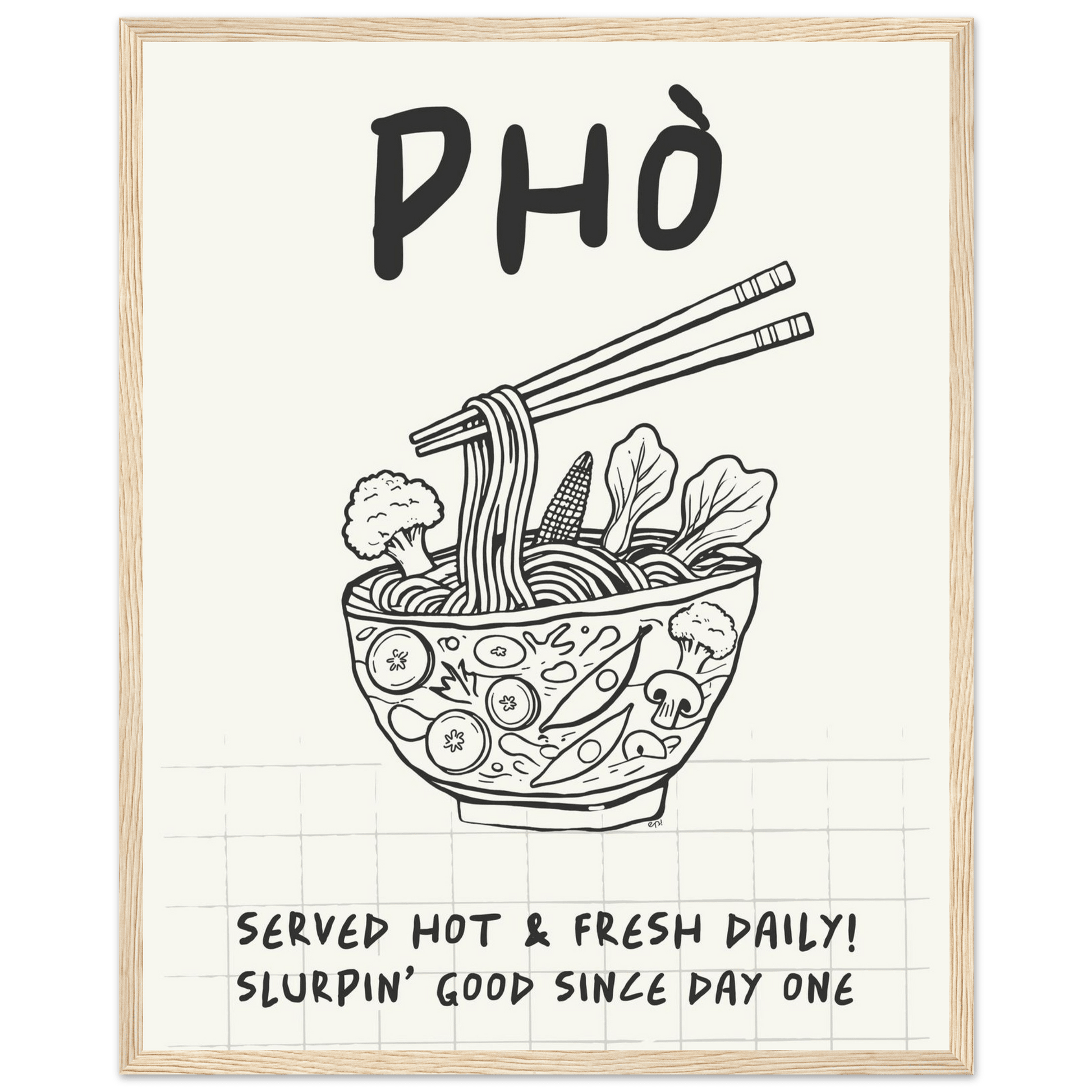 Pho Poster – Slurpin’ Good Vietnamese Kitchen Wall Art Print (Digital & Printed Options) - Evergreen Posters