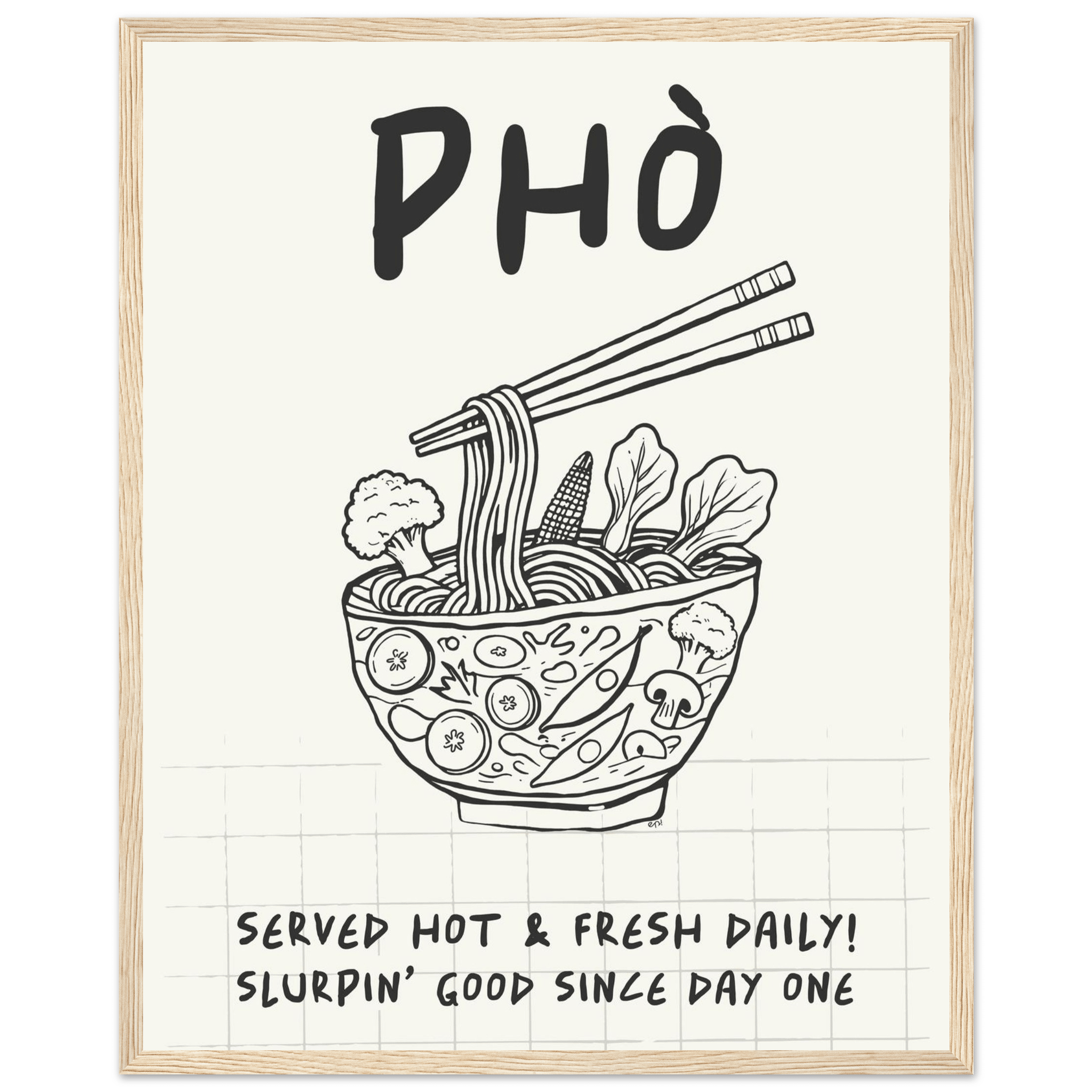 Pho Poster – Slurpin’ Good Vietnamese Kitchen Wall Art Print (Digital & Printed Options) - Evergreen Posters