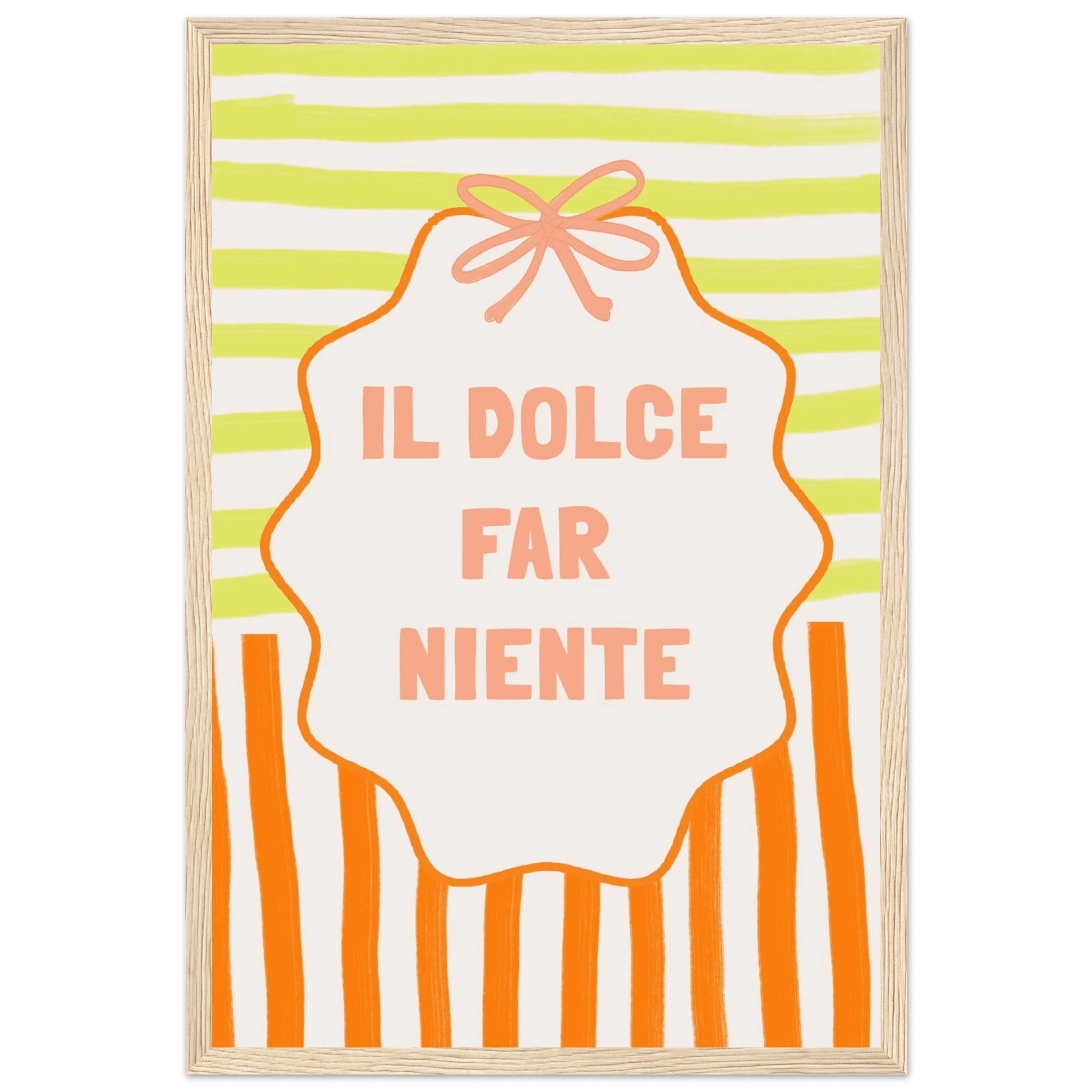 Il Dolce Far Niente Italian Print | Coquette Stripe Wall Art - Evergreen Posters