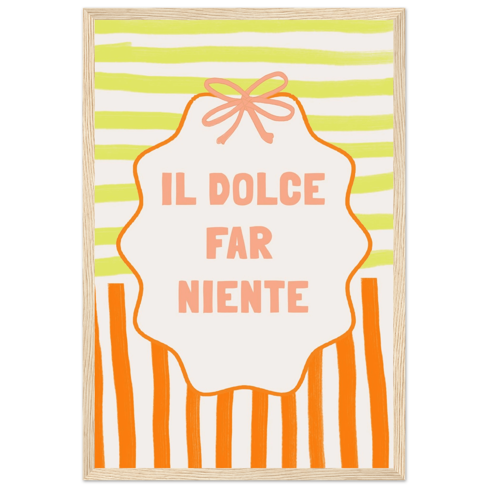 Il Dolce Far Niente Italian Print | Coquette Stripe Wall Art - Evergreen Posters