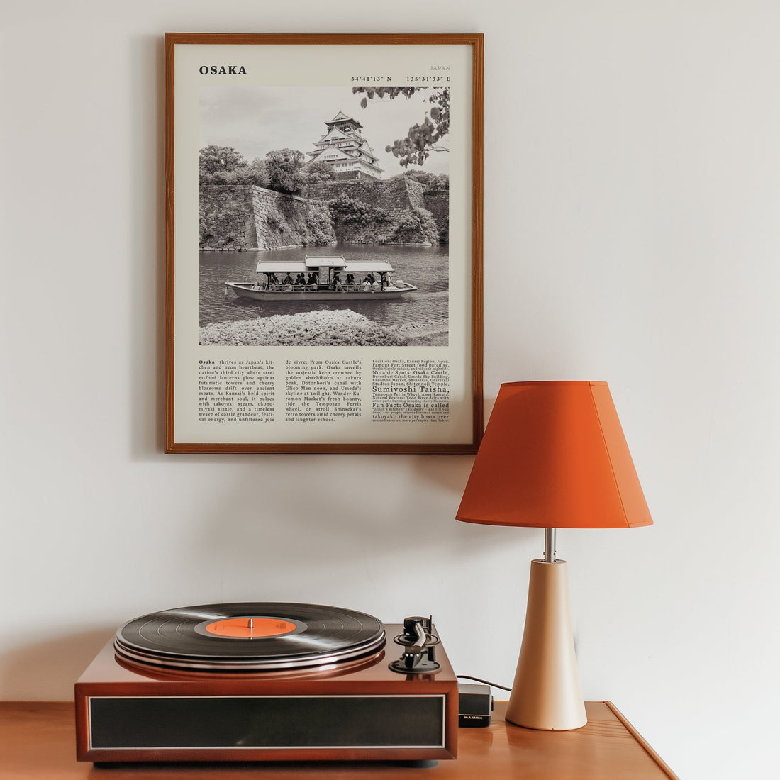 Osaka Poster Black and White – Vintage Osaka Castle Cherry Blossom Print (Digital & Printed Options) - Evergreen Posters