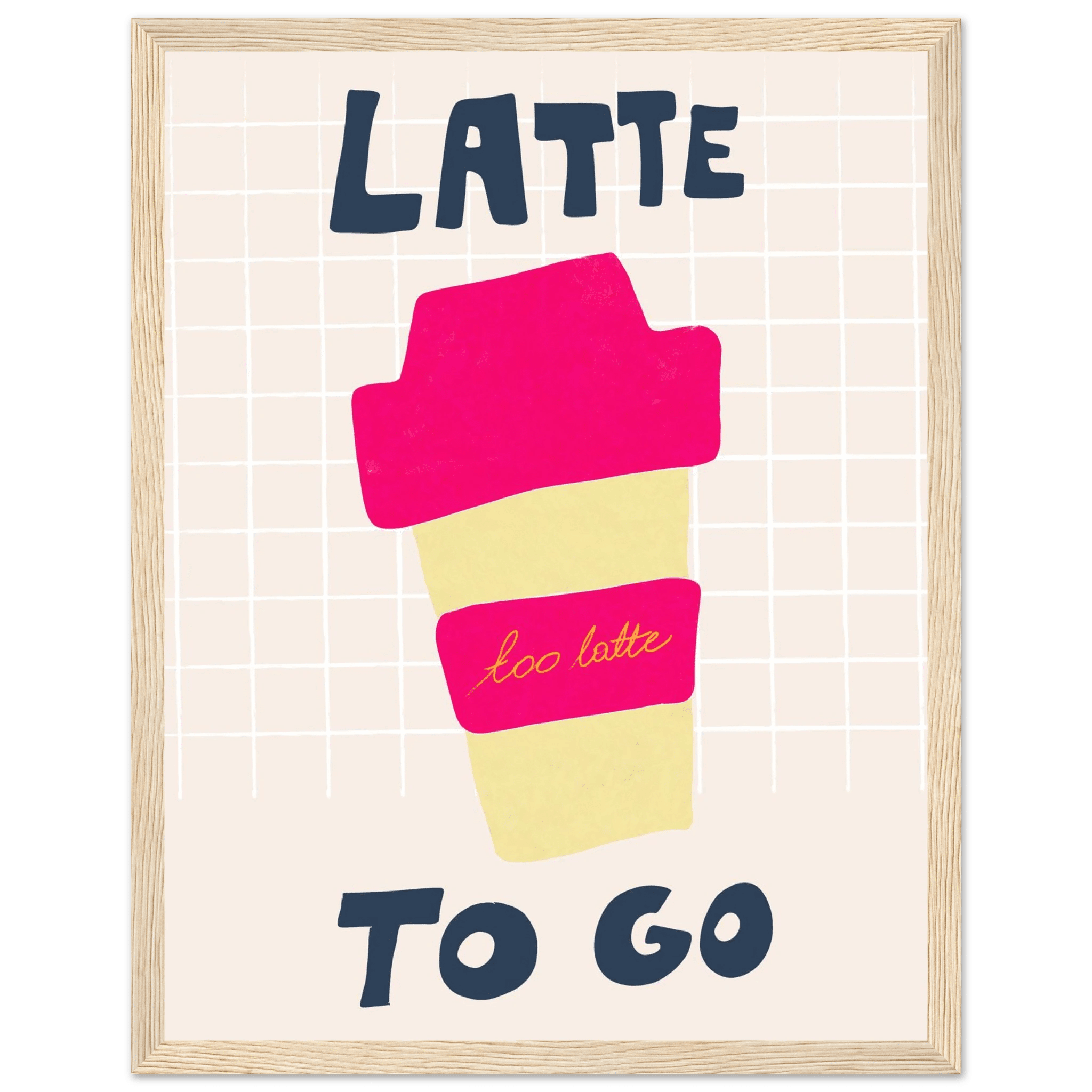 Latte To Go Poster – Playful Coffee Kitchen Wall Art Print (Digital & Printed Options) - Evergreen Posters