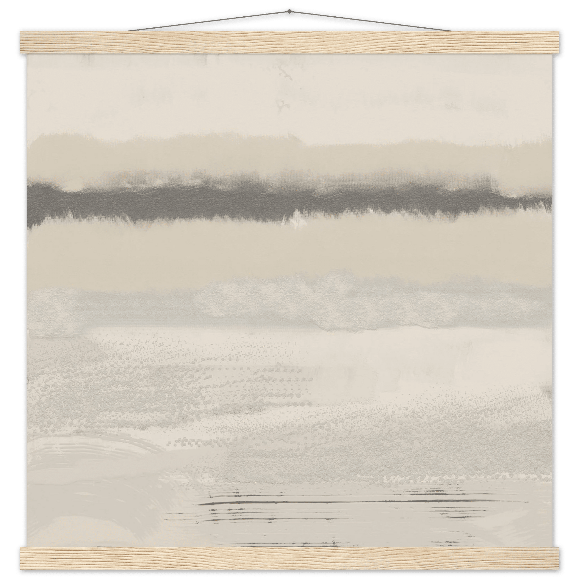Misty Abstract Poster | Beige & Grey Textured Wall Art | Minimalist Square Print - Evergreen Posters