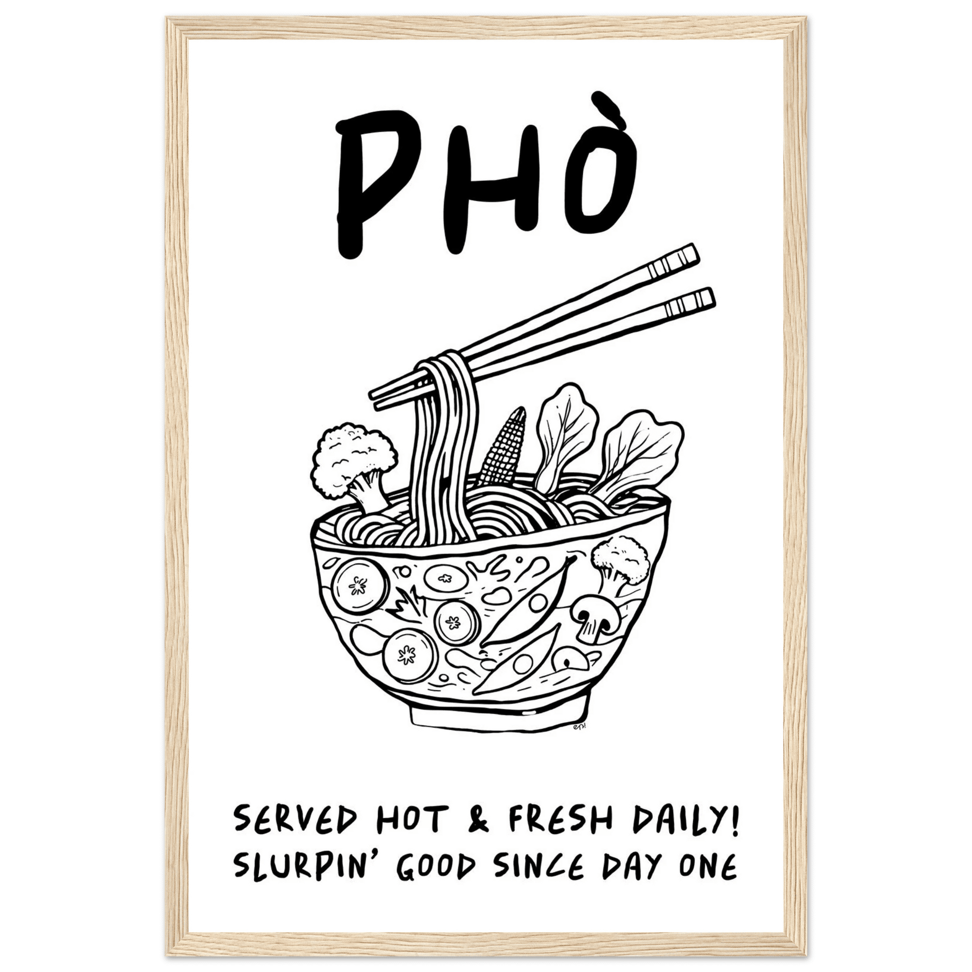 Pho Poster – Funny Vietnamese Kitchen Wall Art Print (Digital & Printed Options) - Evergreen Posters
