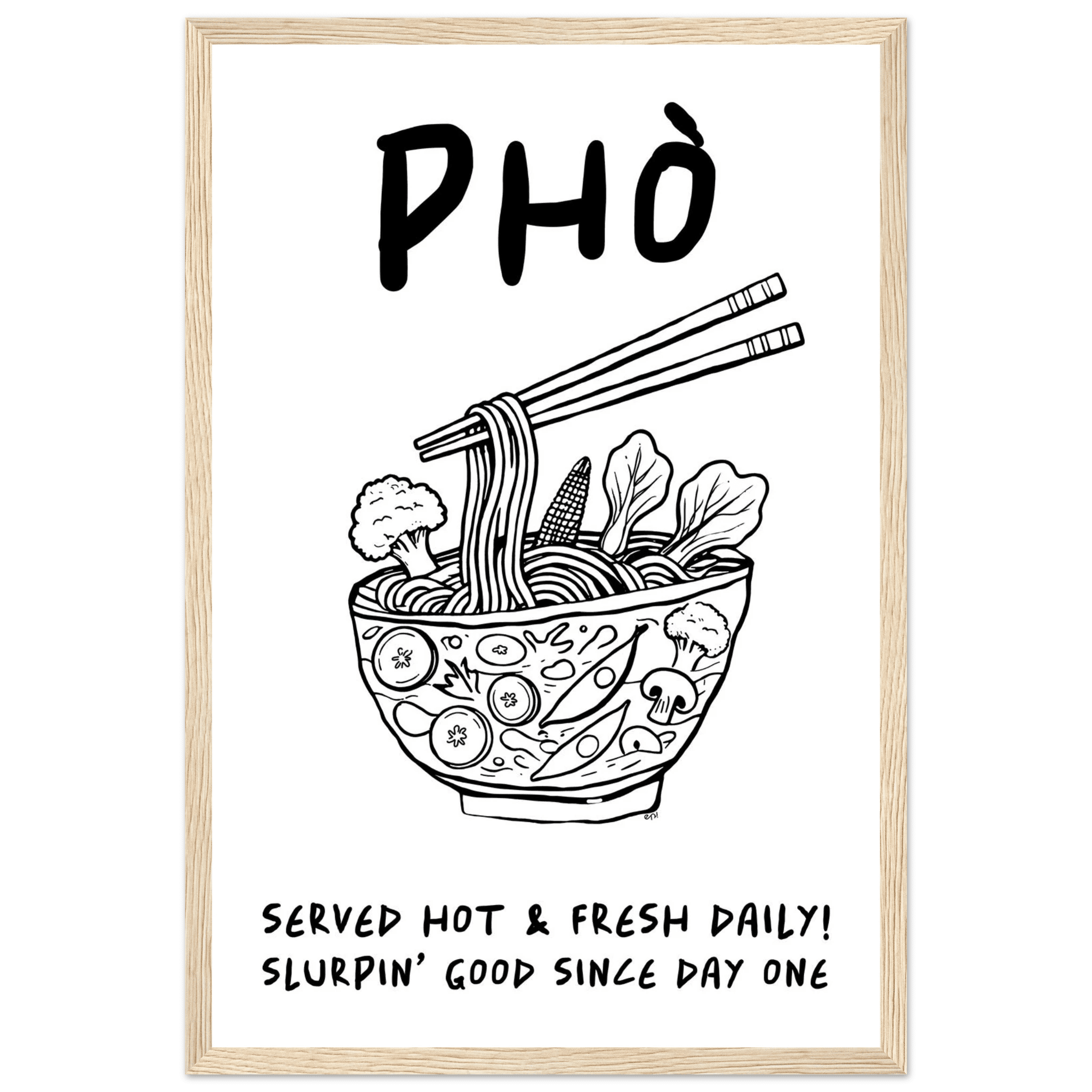 Pho Poster – Funny Vietnamese Kitchen Wall Art Print (Digital & Printed Options) - Evergreen Posters