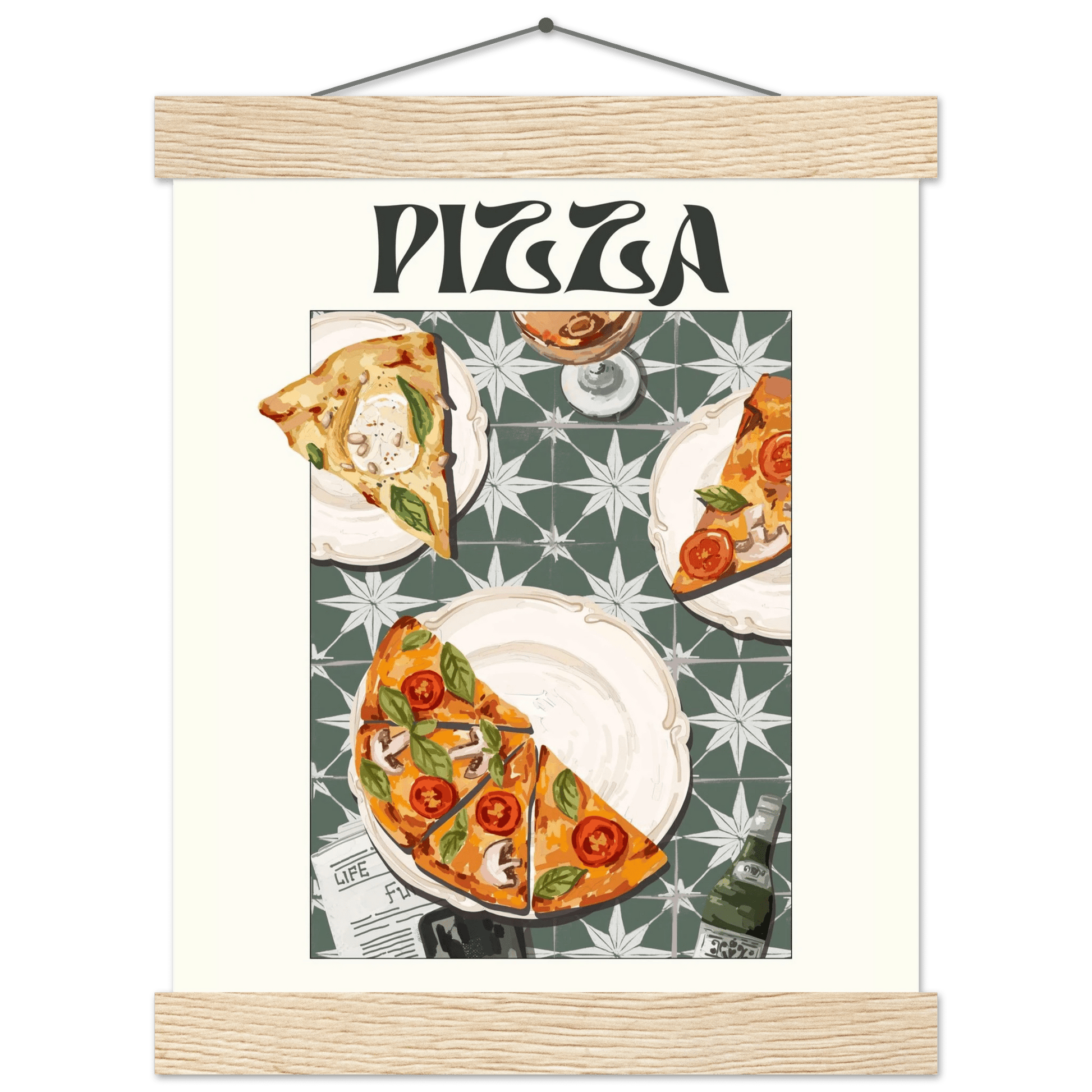 Pizza Poster – Playful Italian Kitchen Wall Art Print (Digital & Printed Options) - Evergreen Posters