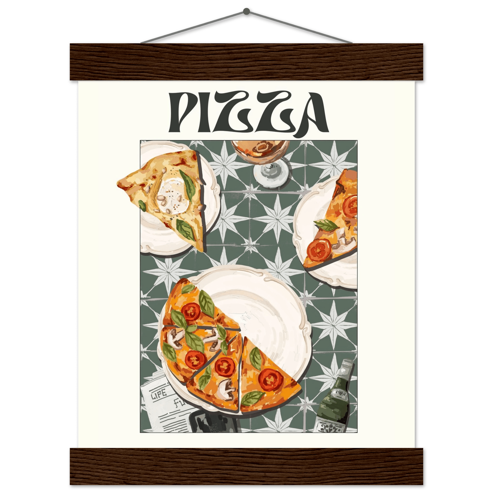 Pizza Poster – Playful Italian Kitchen Wall Art Print (Digital & Printed Options) - Evergreen Posters