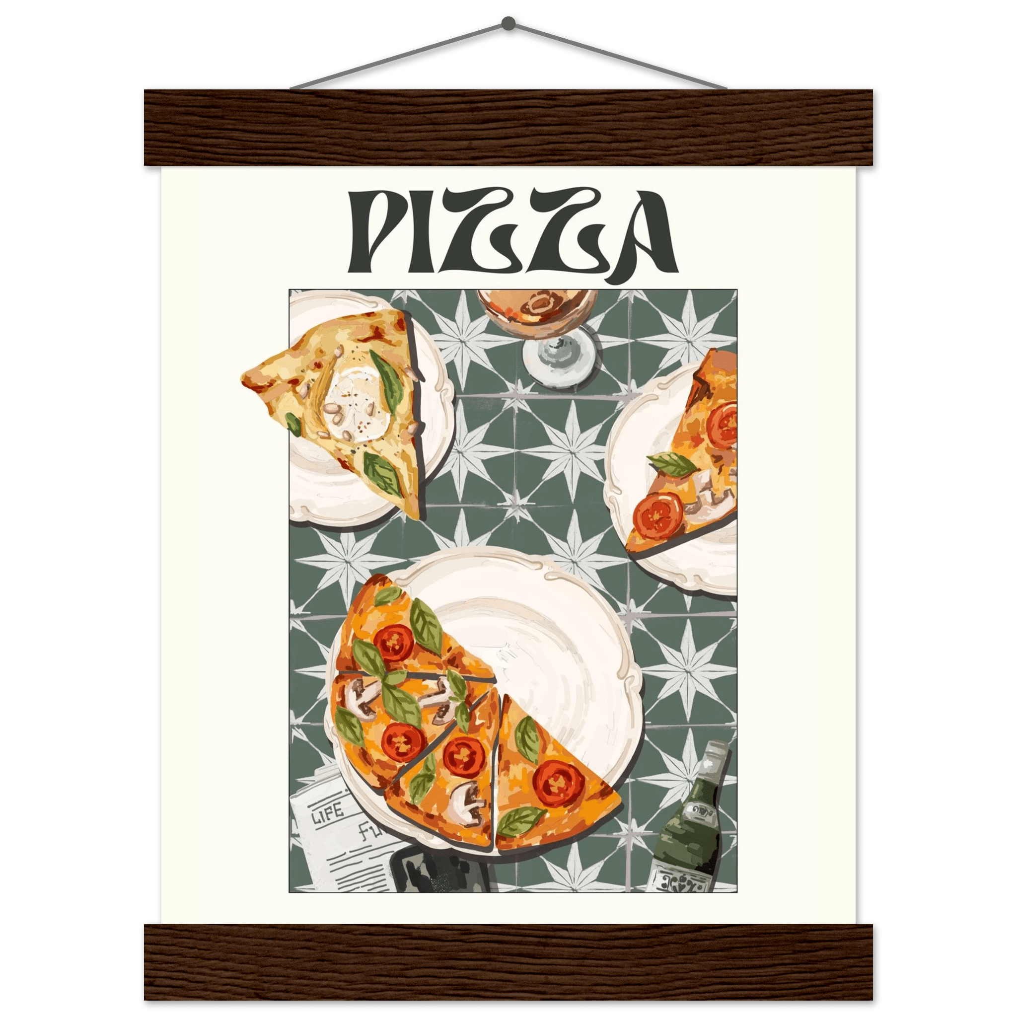 Pizza Poster – Playful Italian Kitchen Wall Art Print (Digital & Printed Options) - Evergreen Posters