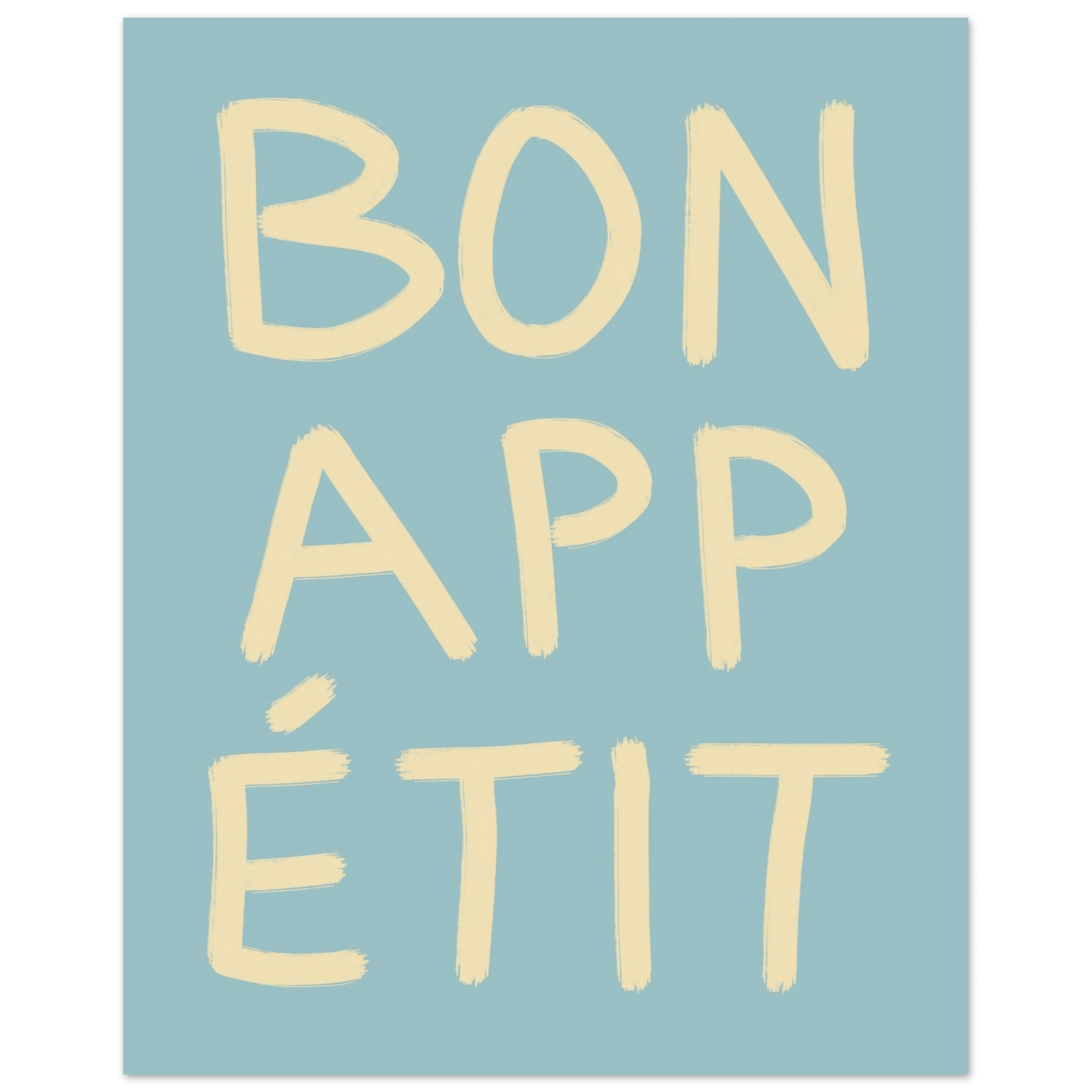 Bon Appétit Kitchen Poster | French Typography Wall Art | Retro Dining Room Print Decor - Evergreen Posters